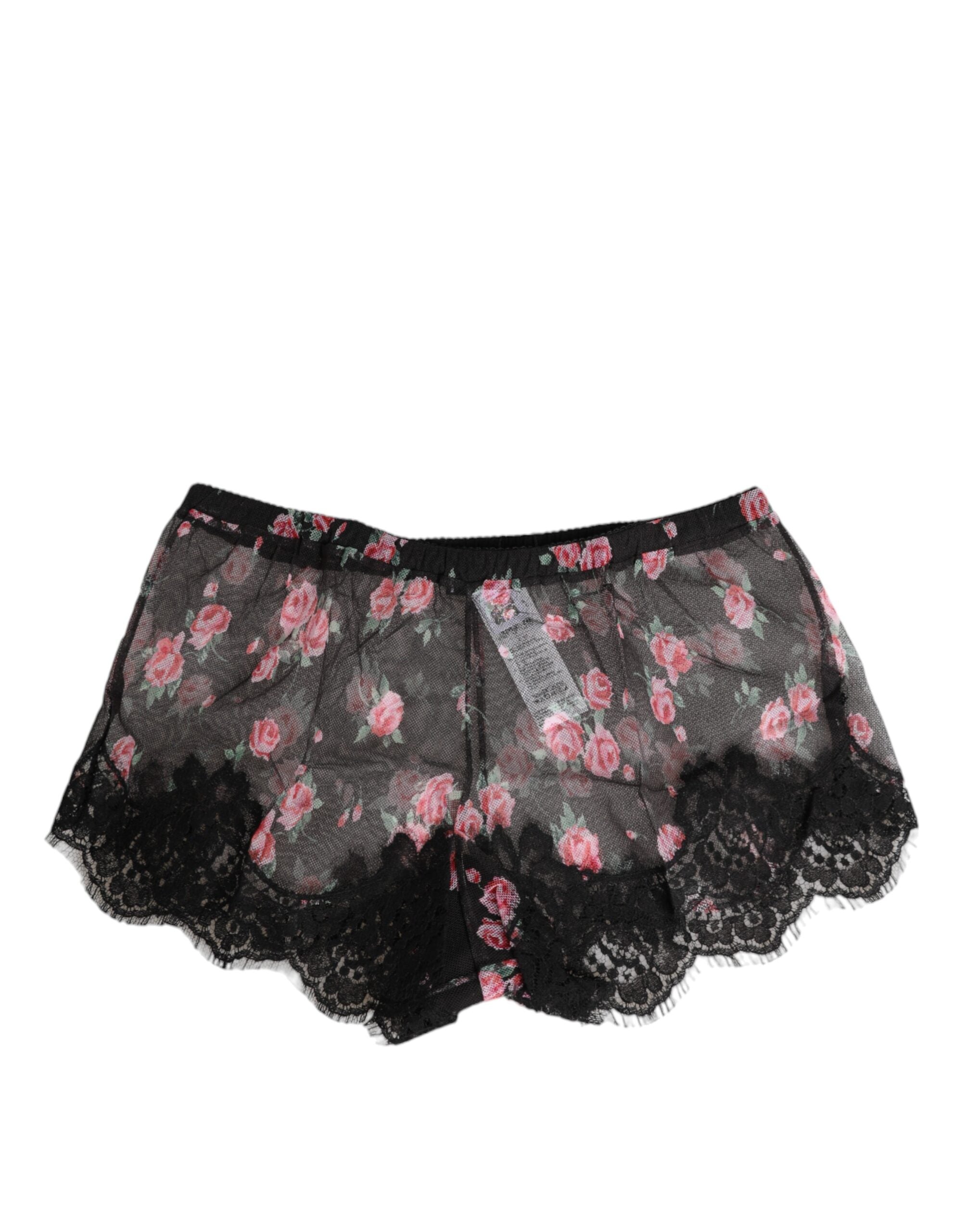 Black Pink Floral Lace Mesh Lingeri Underwear