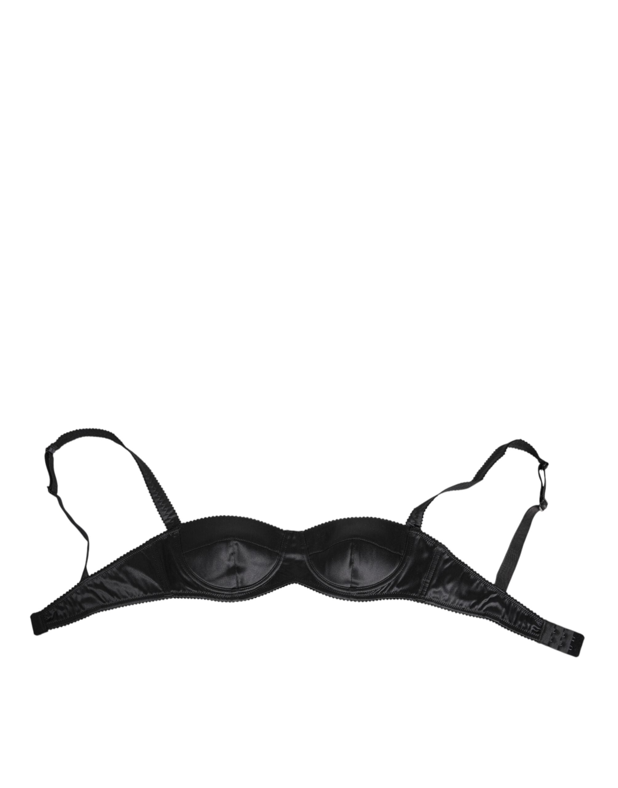 Black Silk Satin Wireless Lingerie Bra Underwear