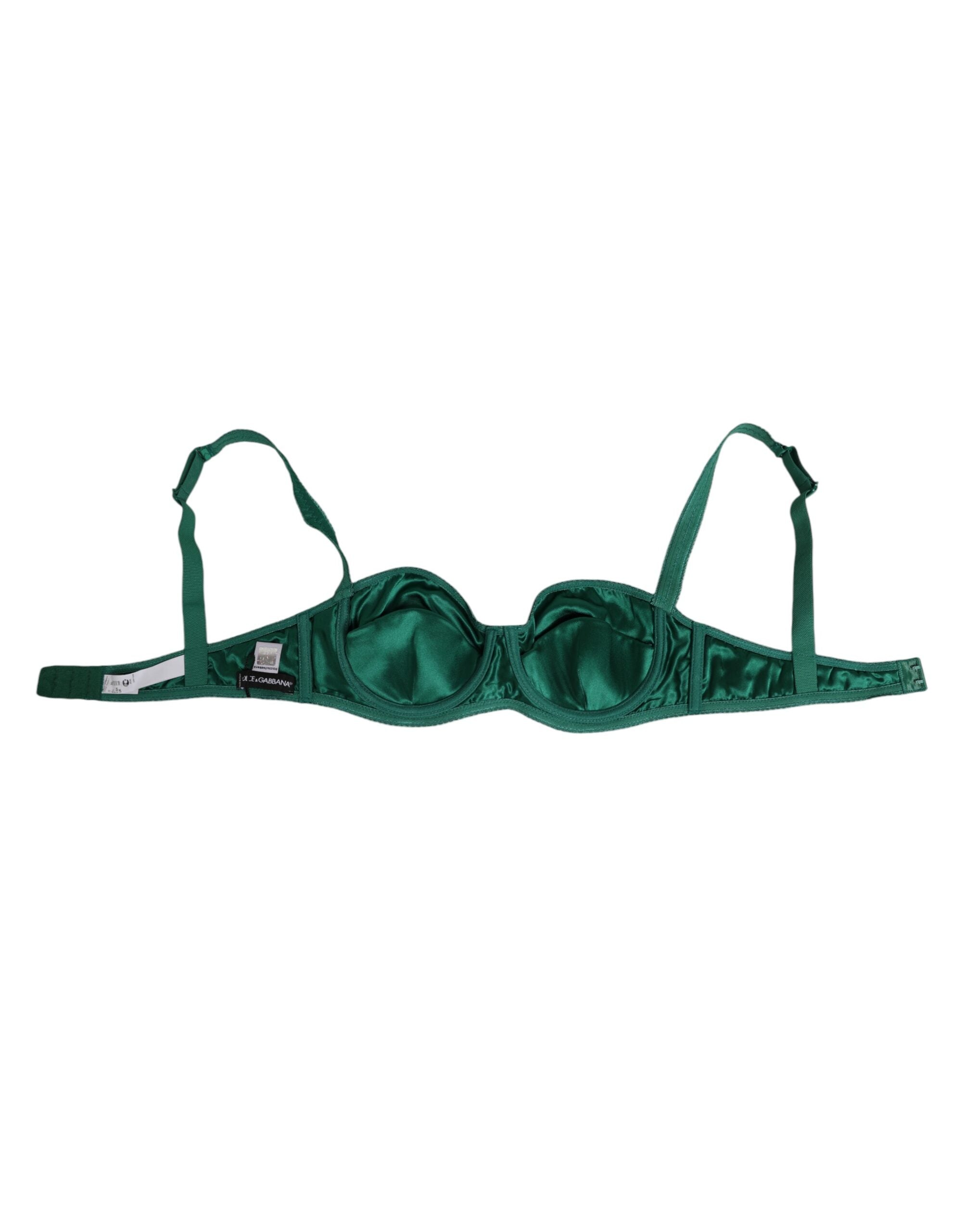 Green Satin Semi-Padded Underwire Musk Underwear