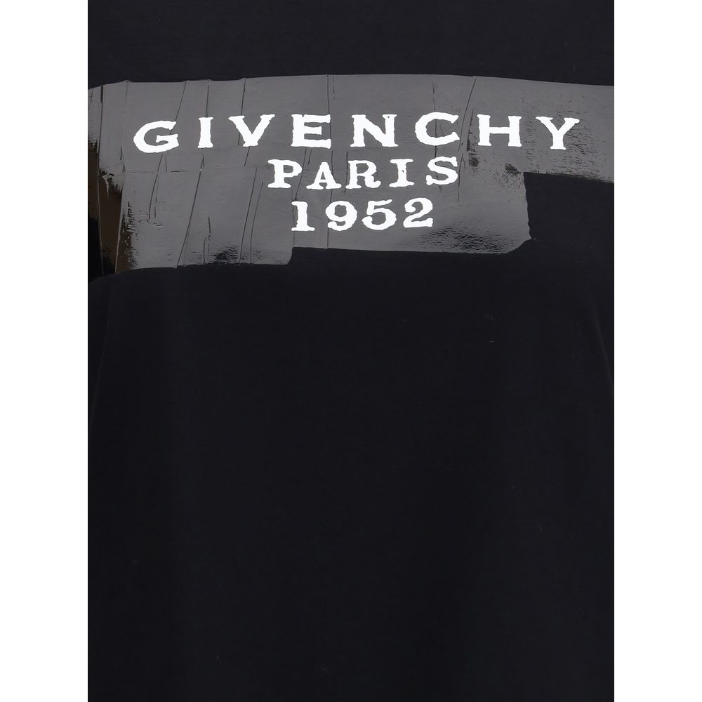 Katoenen T-shirt met opdruk van zwarte Givenchy-tape