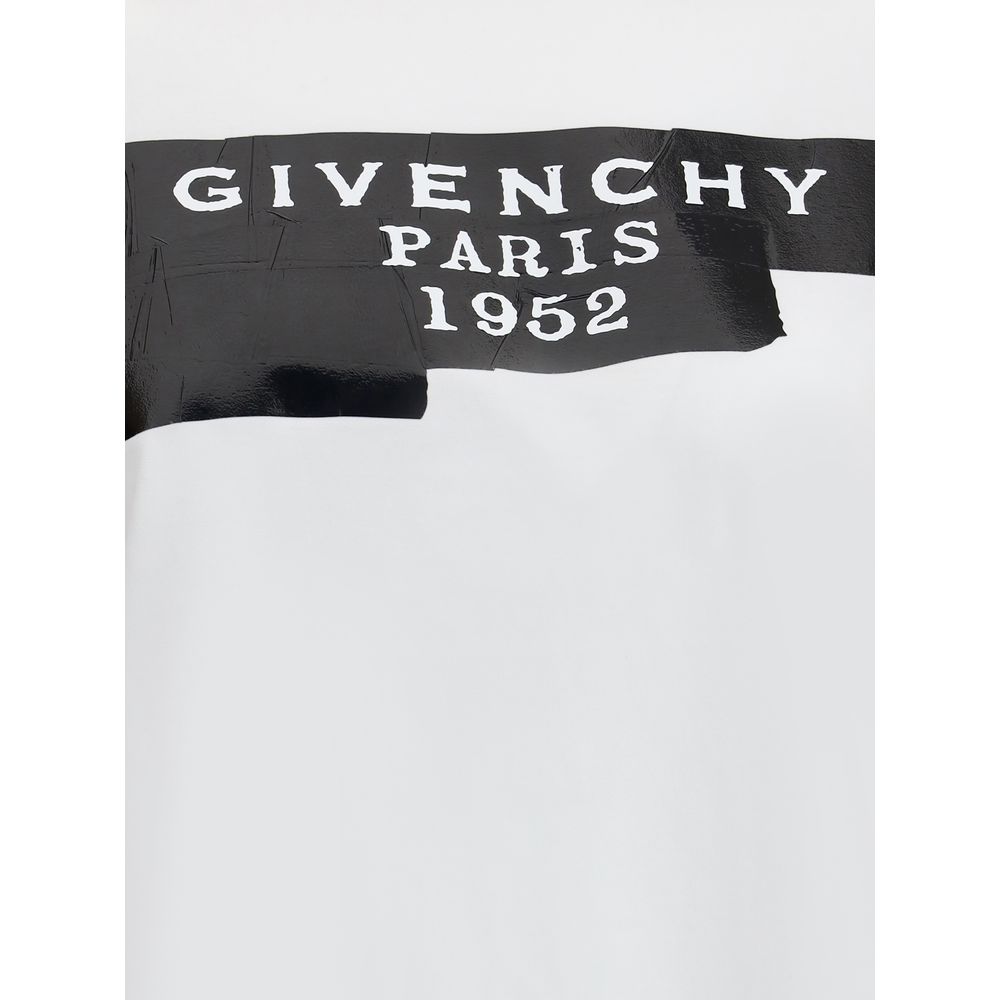 Katoenen T-shirt met opdruk van zwarte Givenchy-tape