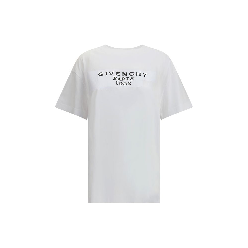 Boxy katoenen T-shirt met Givenchy-tapeprint