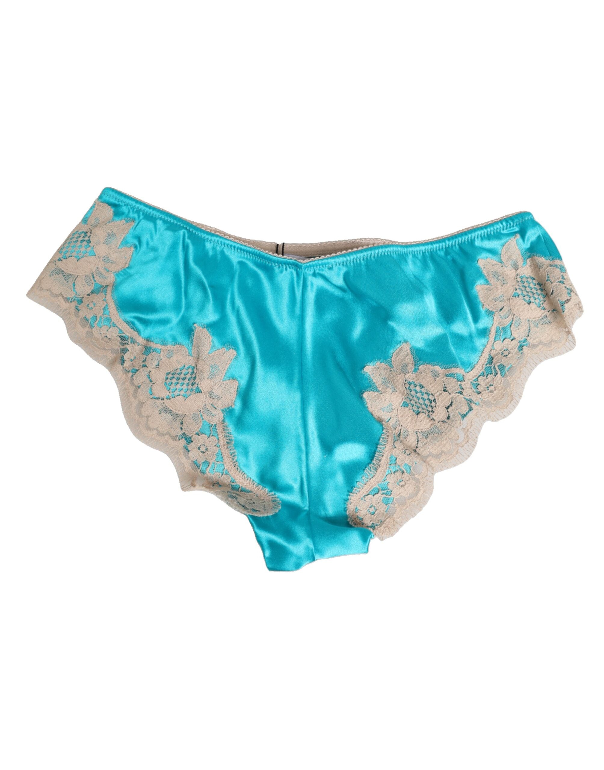 Blue Silk Satin Floral Lace Trim New Slip Underwear