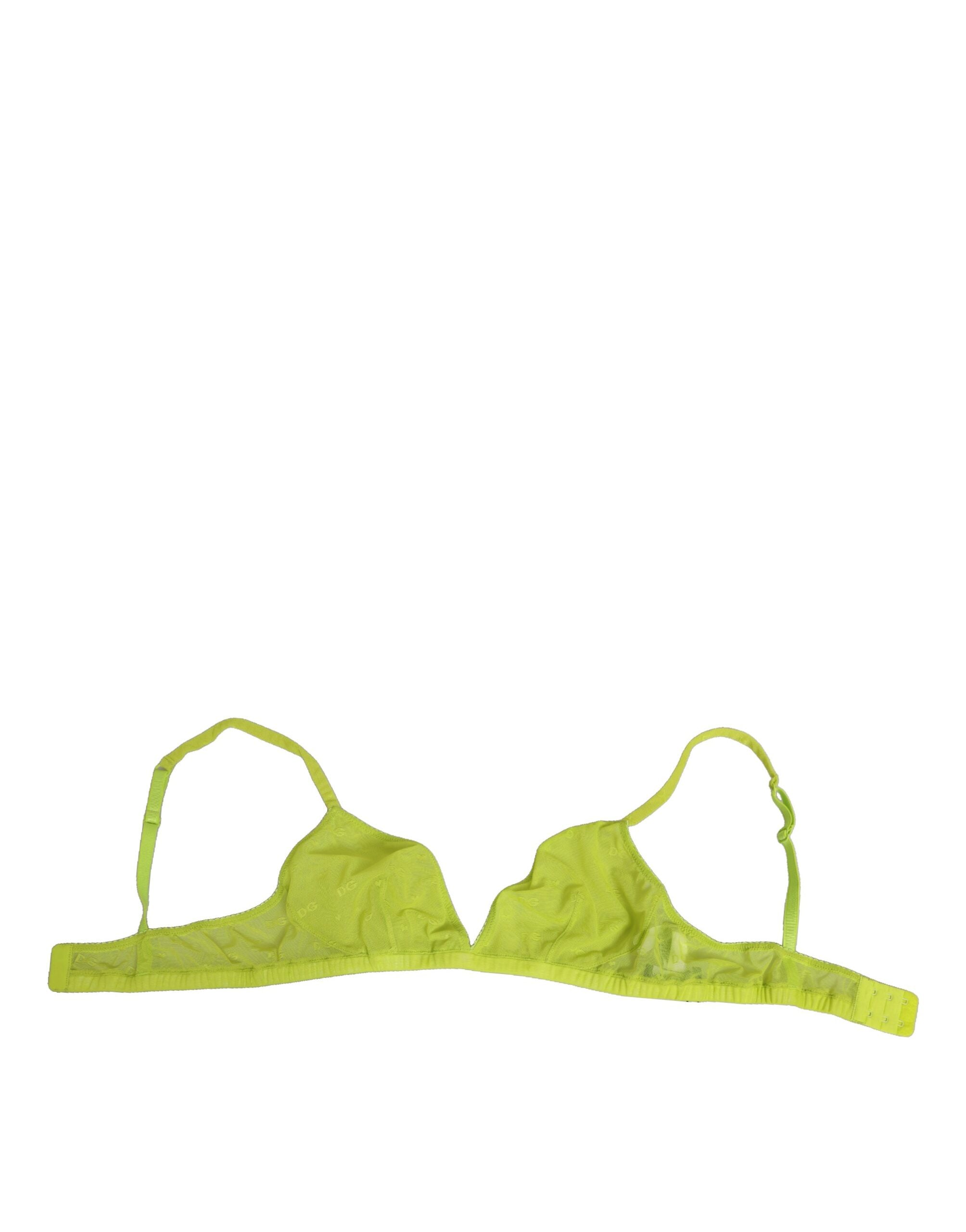 Yellow Green Nylon Soft Cup Brassiere Underwear