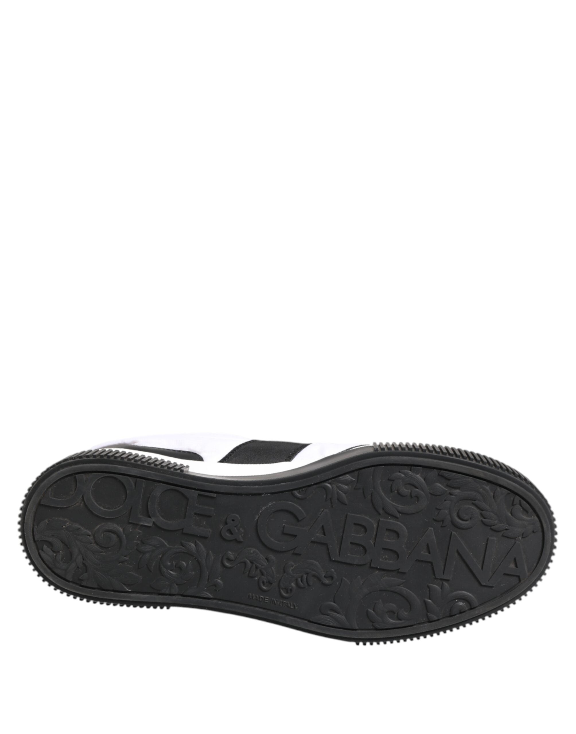 Zwarte en witte MIAMI lage sneakers van leer