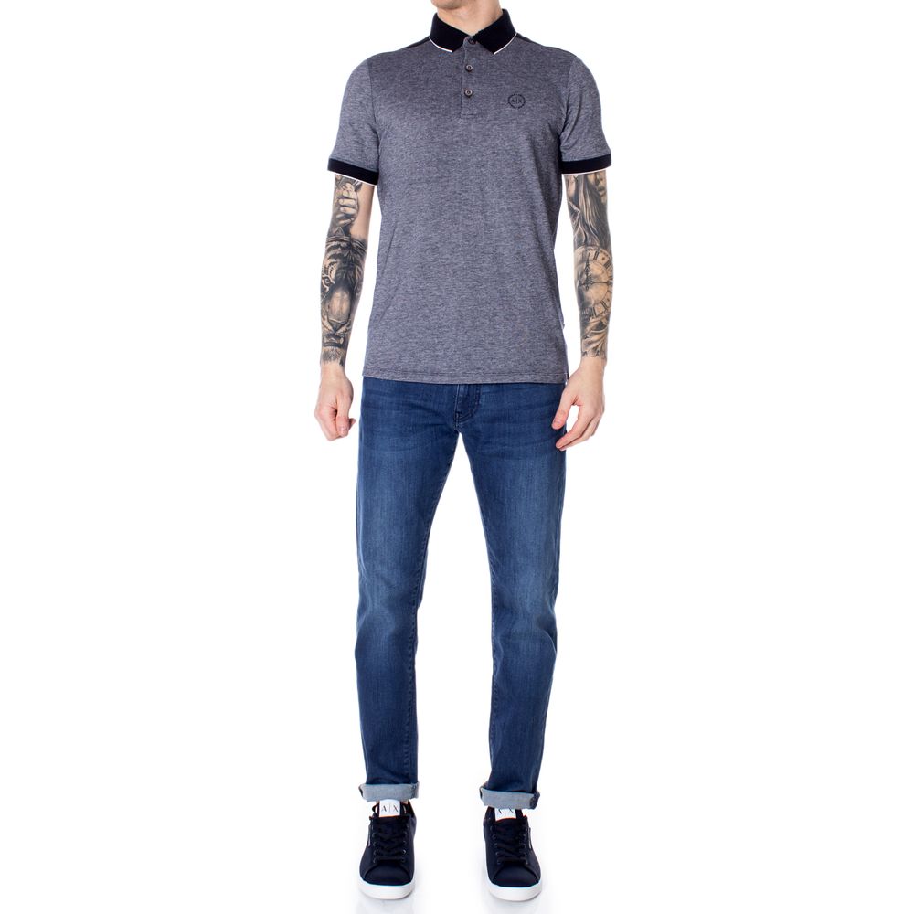 Blauw katoenen poloshirt