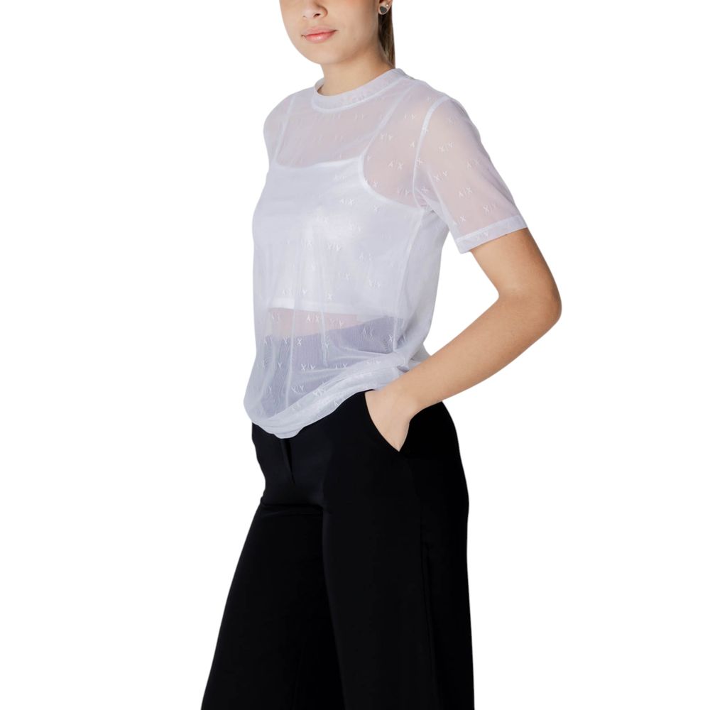 Wit polyamide T-shirt