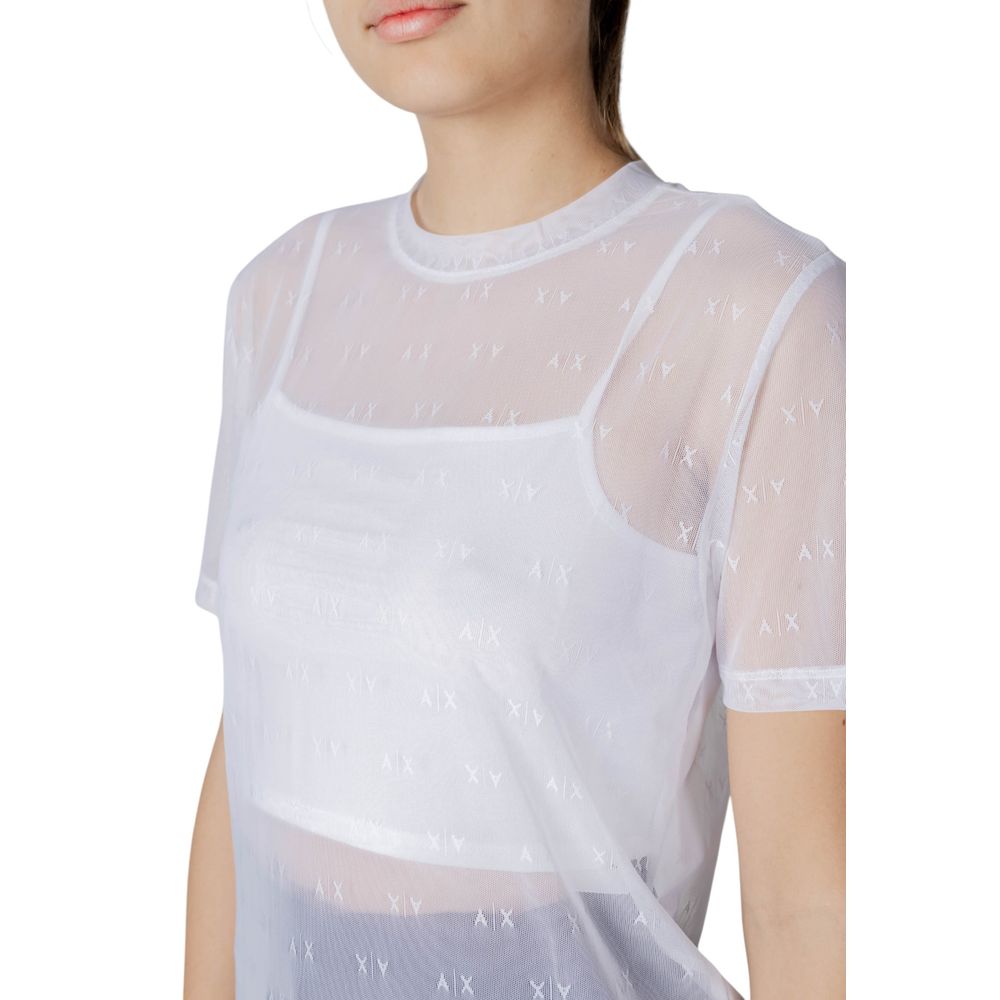 Wit polyamide T-shirt