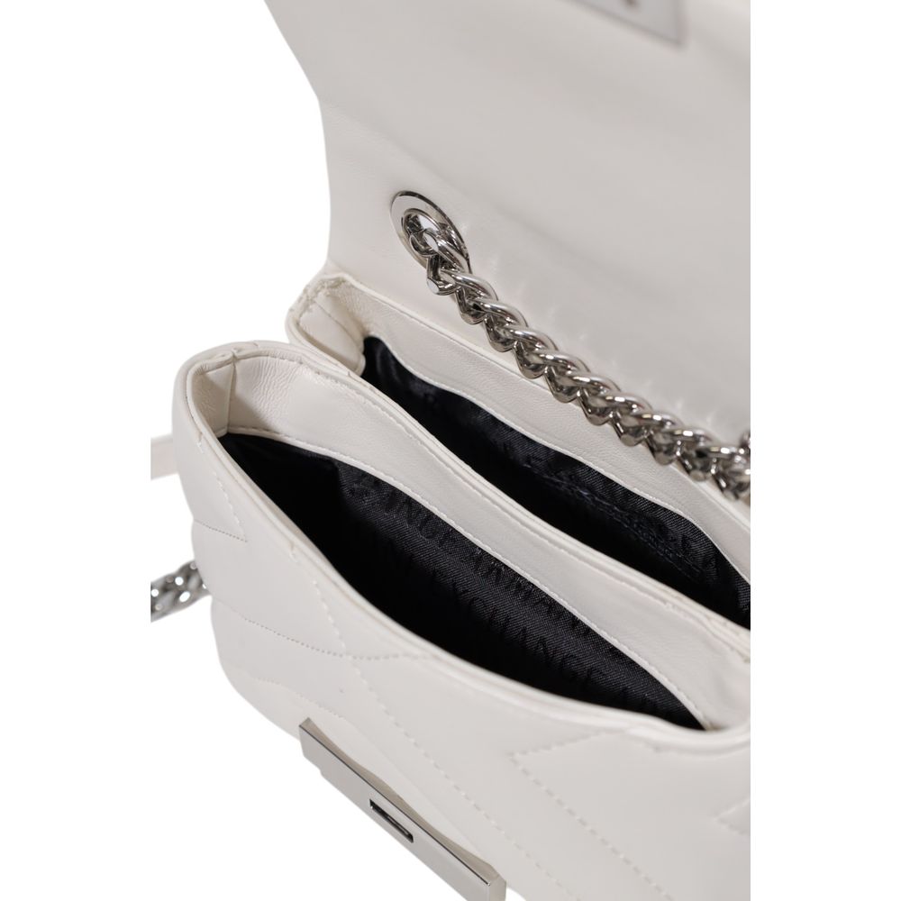 Witte polyester handtas