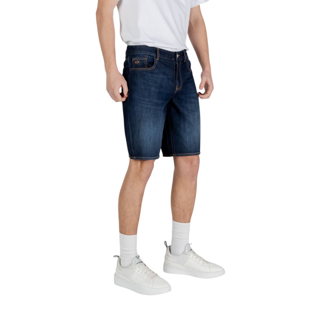 Blue Cotton Bermuda Shorts