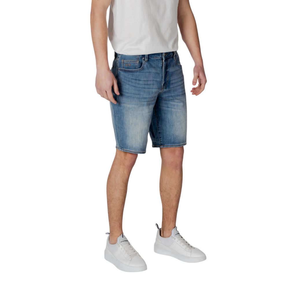 Blauwe polyester Bermuda