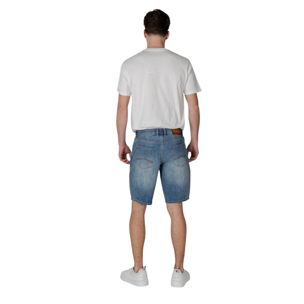 Blue Polyester Bermuda Shorts