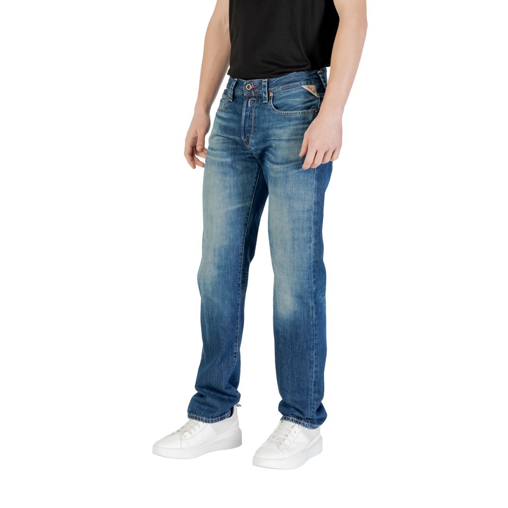 Blauwe katoenen relaxed fit jeans