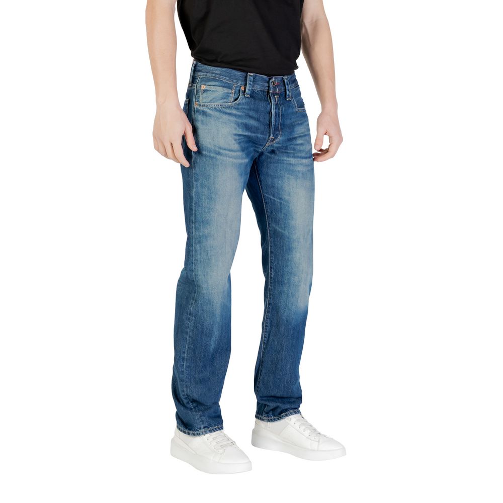 Blauwe katoenen relaxed fit jeans