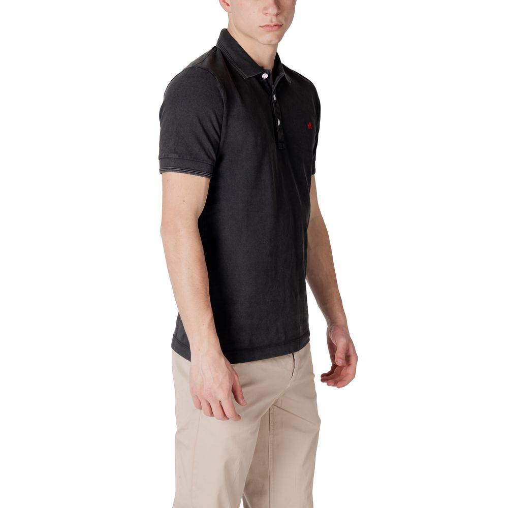 Zwart katoenen poloshirt
