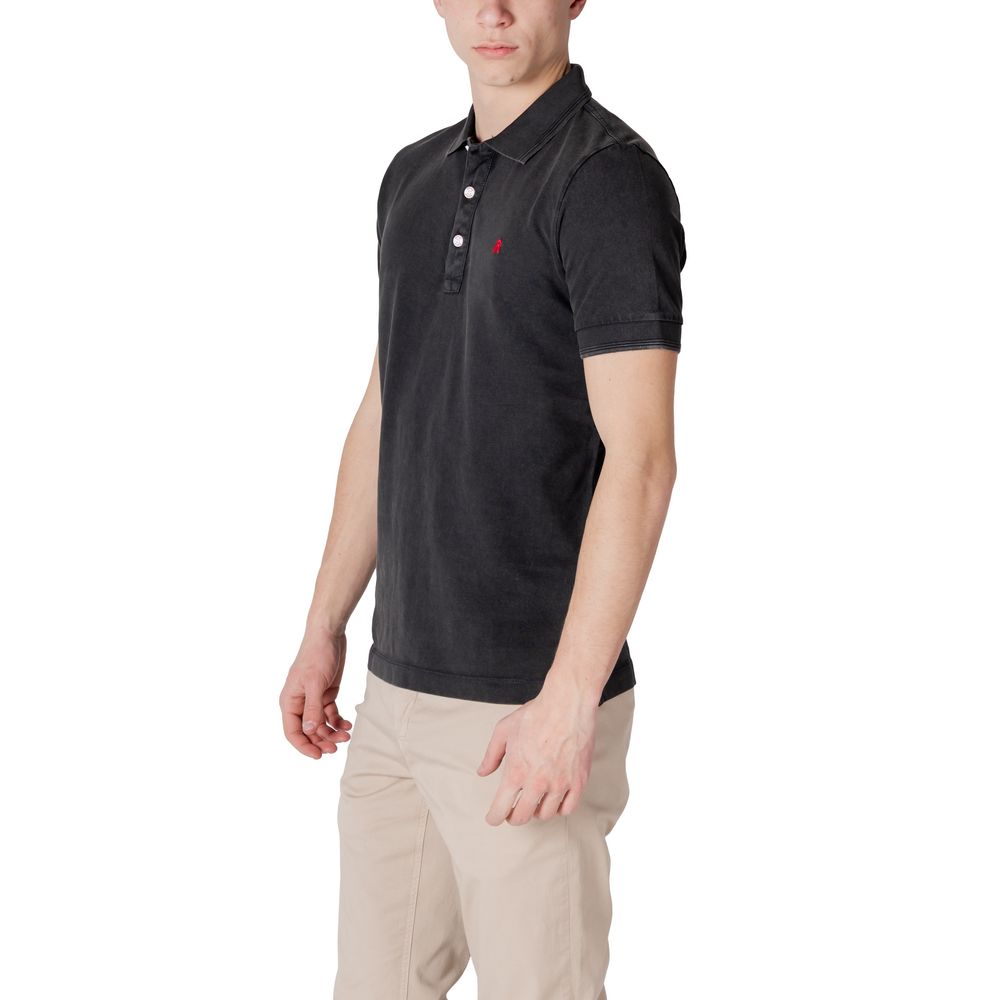 Zwart katoenen poloshirt