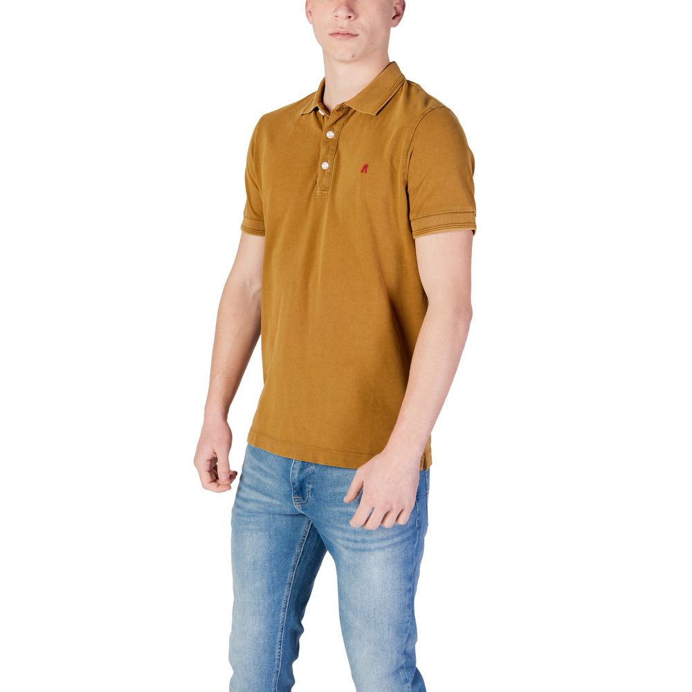 Bronzen katoenen poloshirt