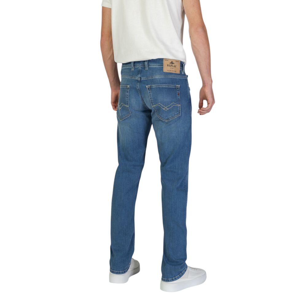 Blauwe katoenen relaxed fit jeans