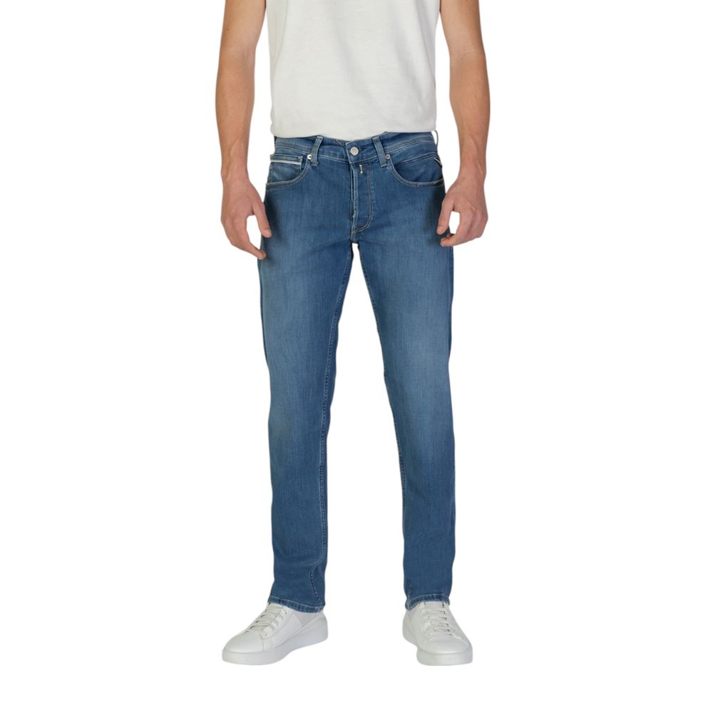 Blauwe katoenen relaxed fit jeans