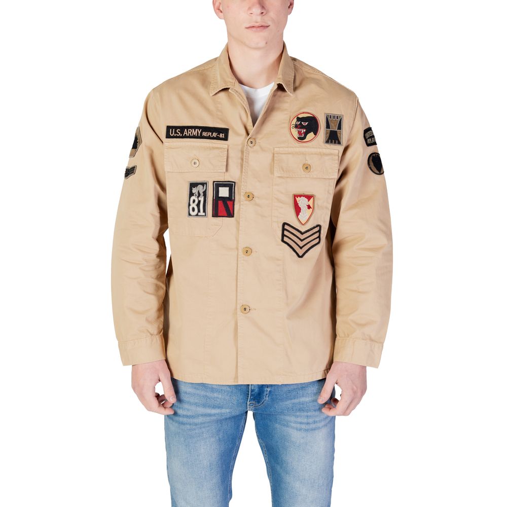 Beige katoenen overhemd