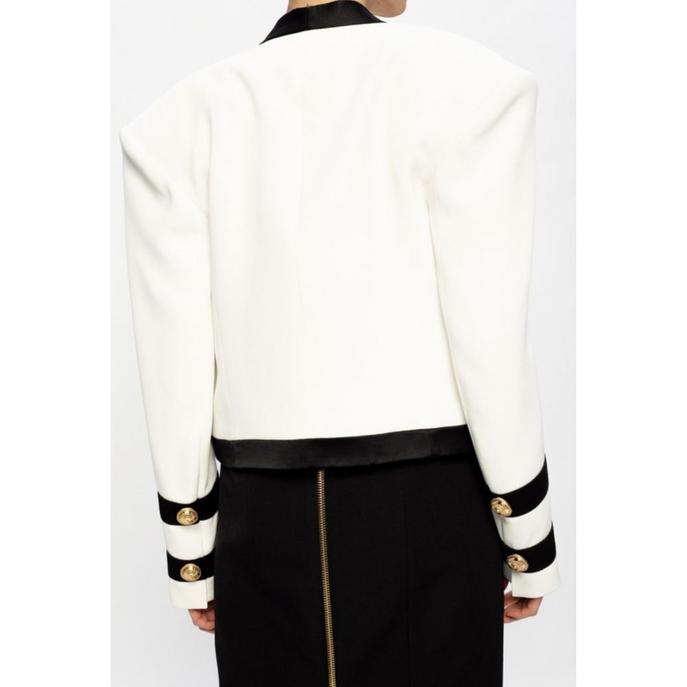 Witte viscose damesblazer