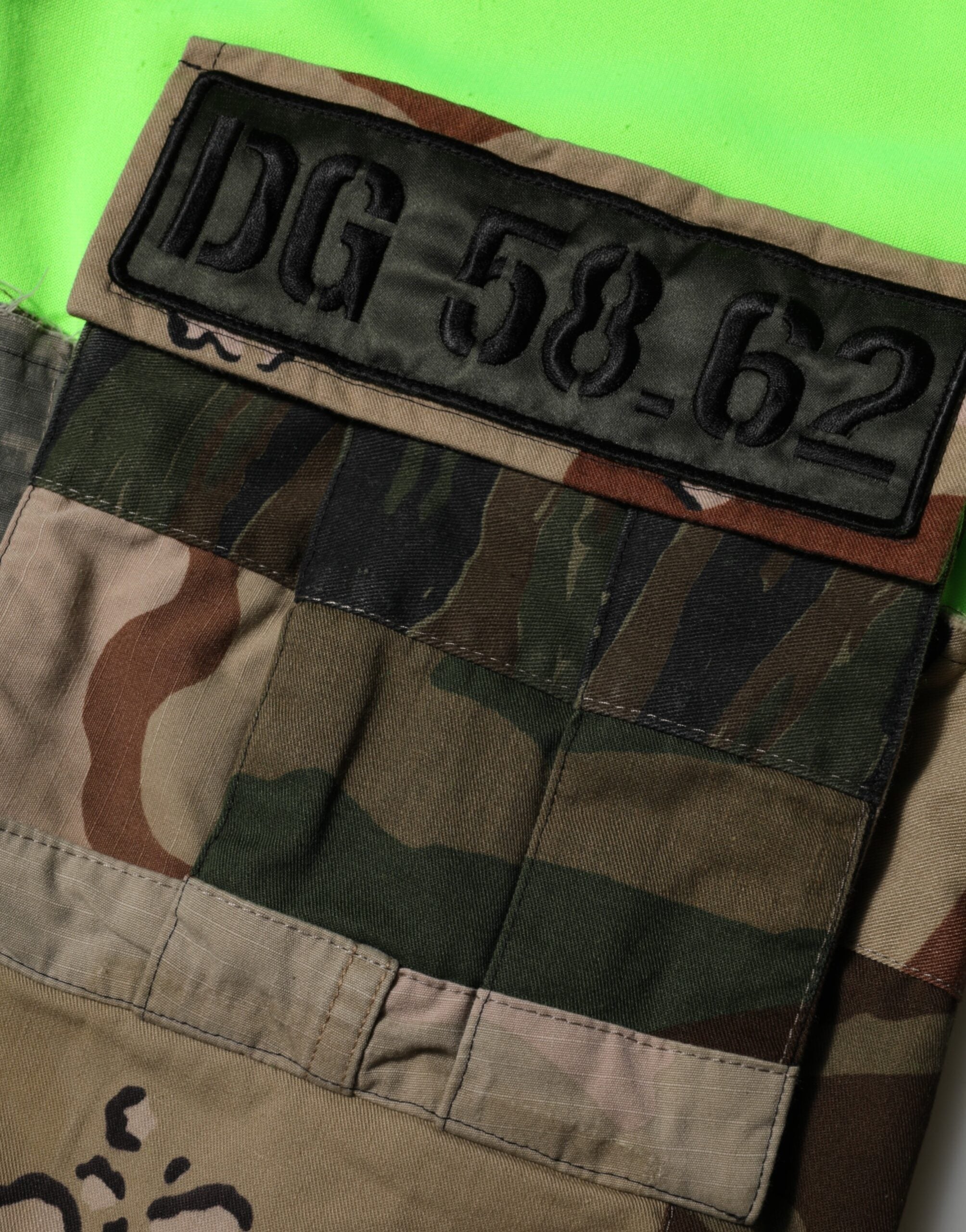 Green Patchwork Men Sweatshirt Sweater