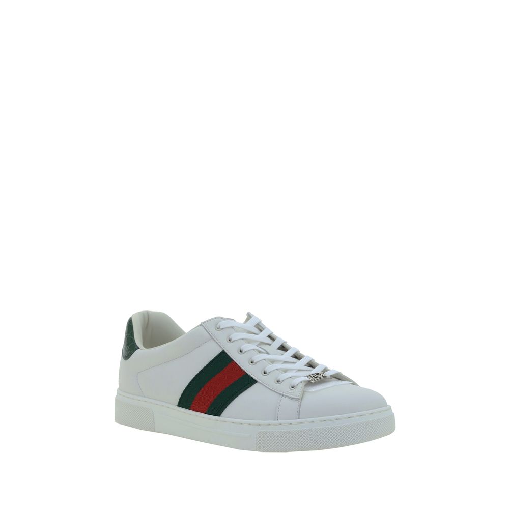 White Calf Leather Bos Taurus Low Top Sneakers
