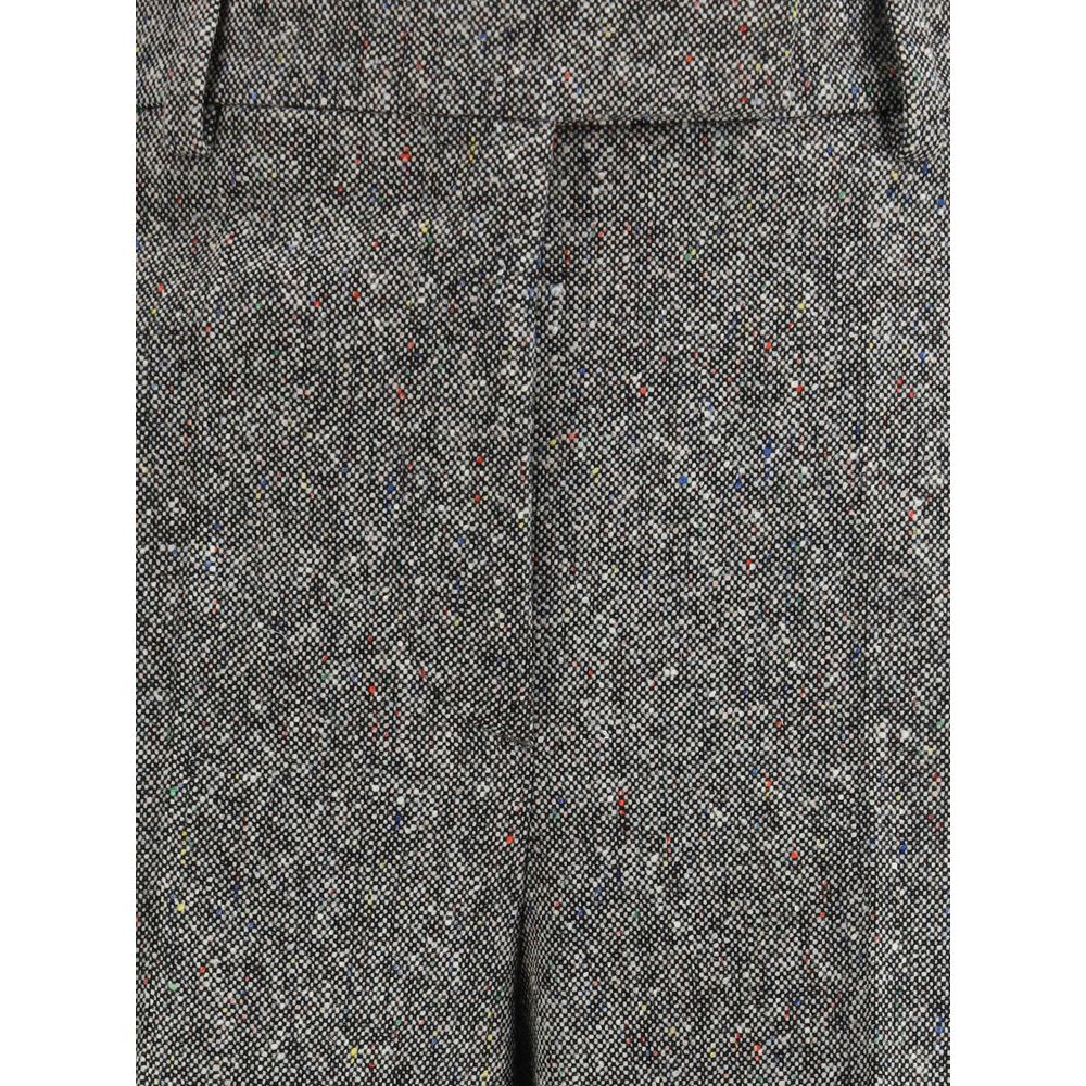 Gray Wool Casual Pants