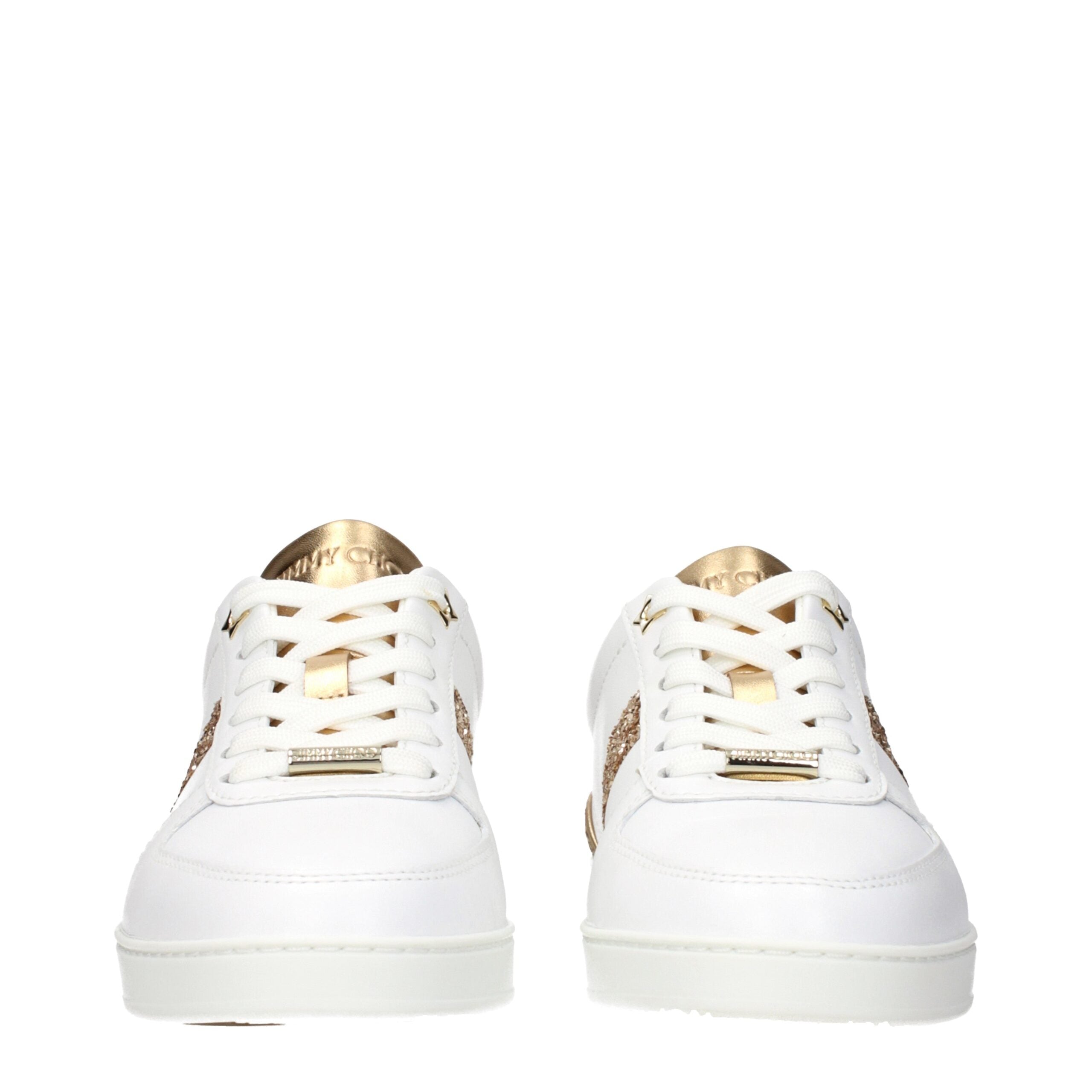 White Leather Low Top Sneakers