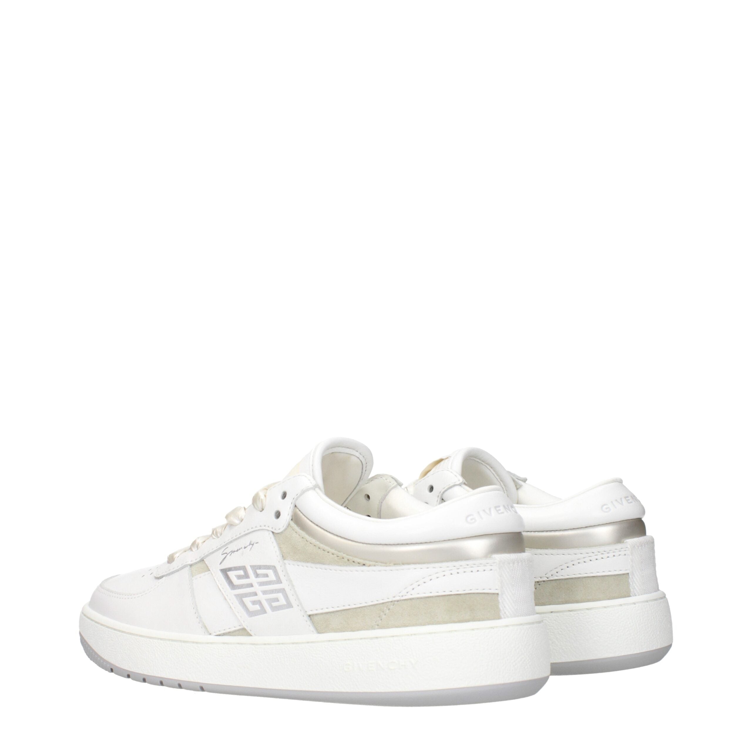 White Leather Low Top Sneakers