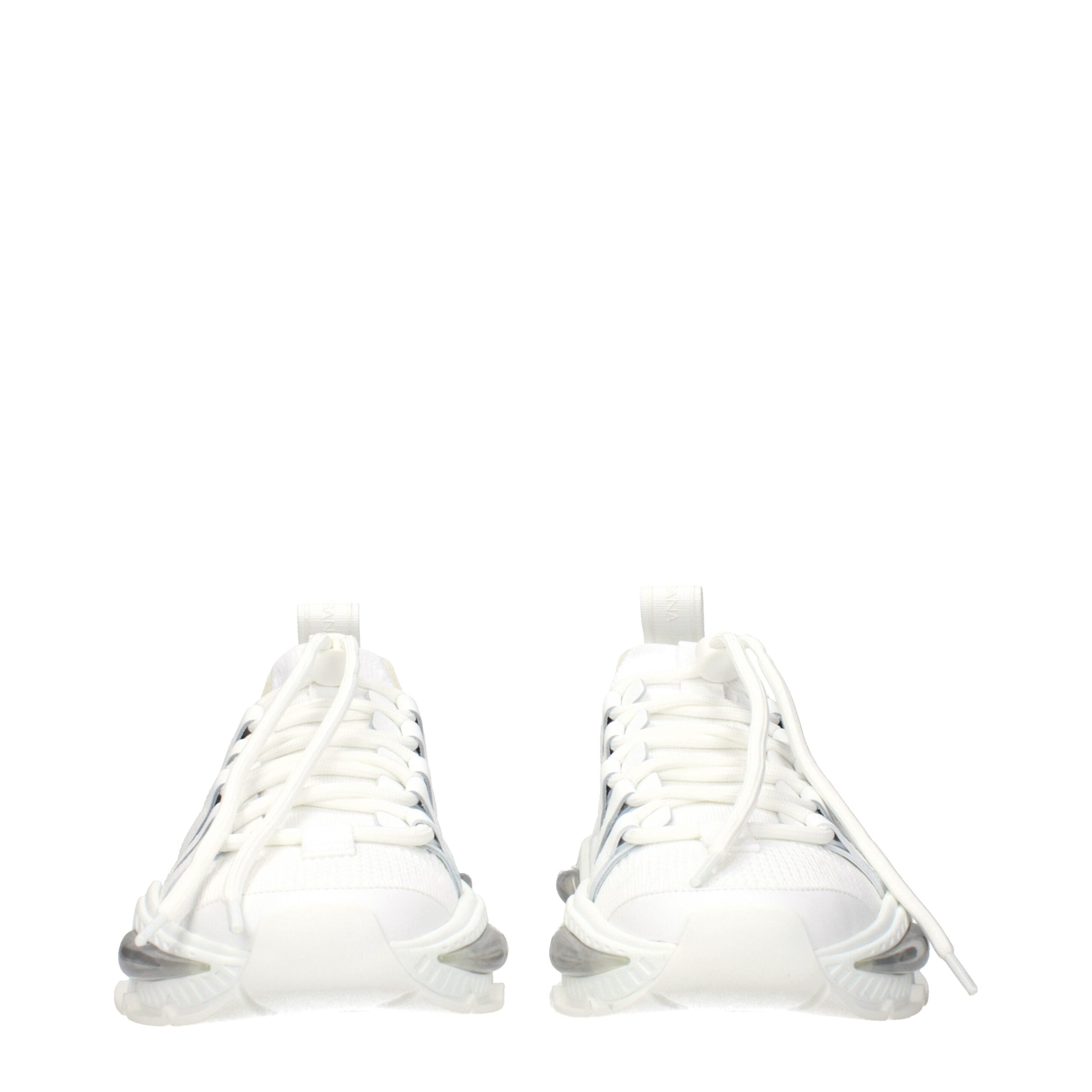 White Fabric Athletic Sneakers