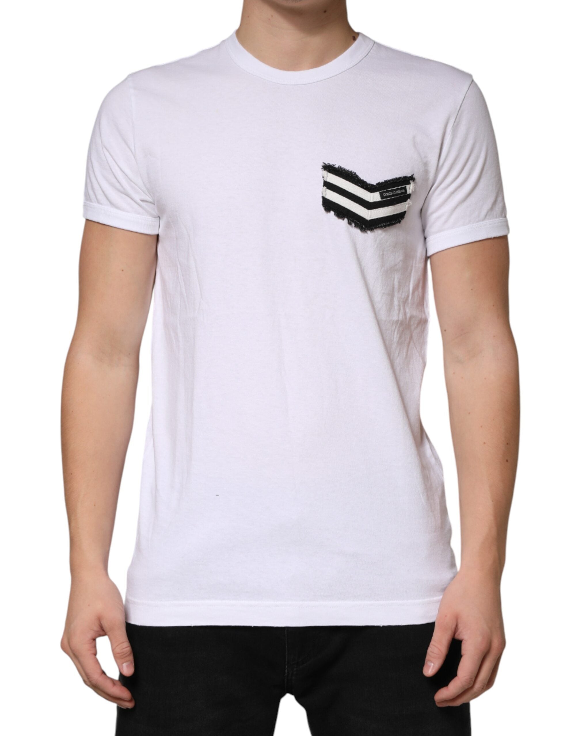 White Stripes Cotton Crew Neck Tee T-shirt