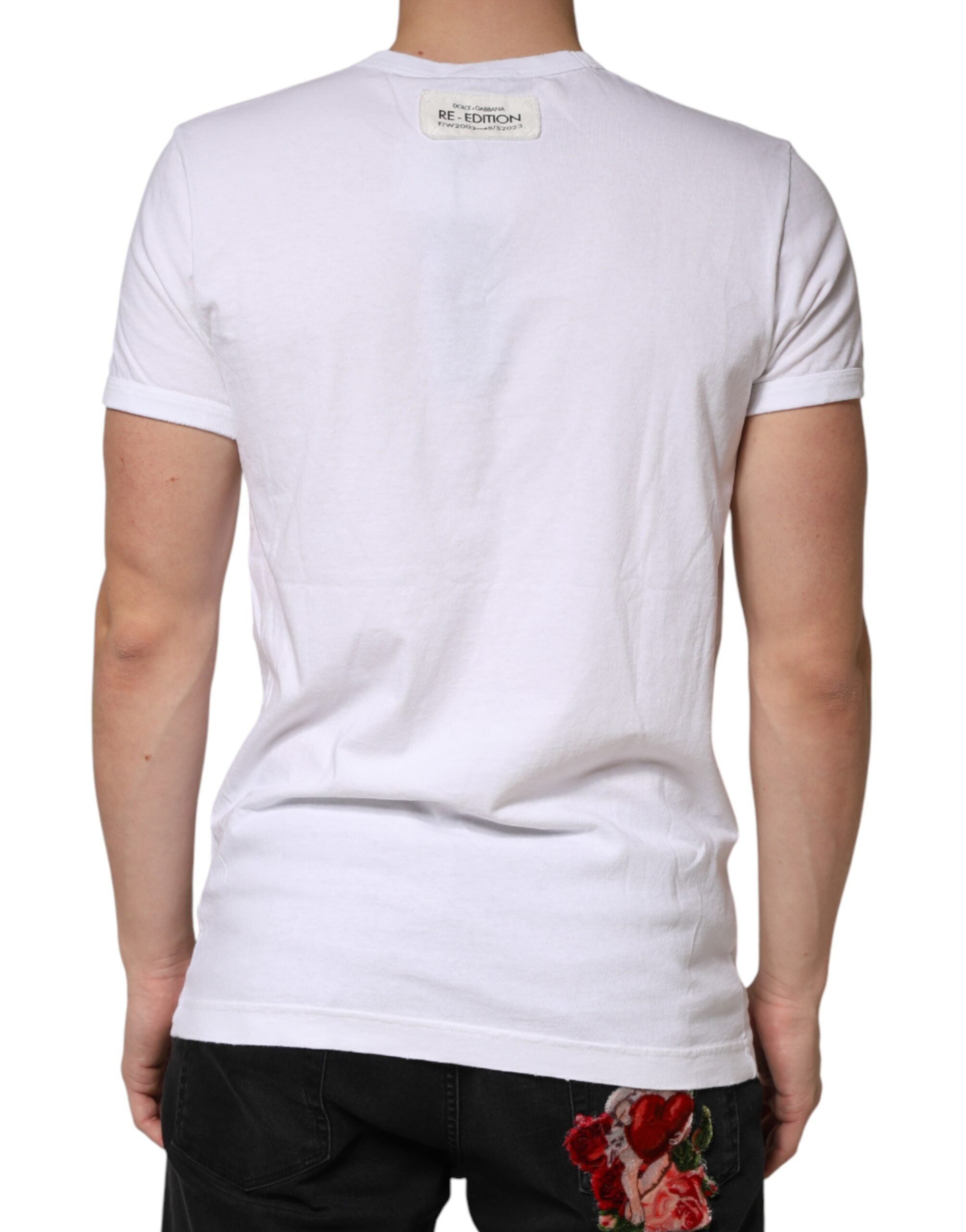 White Stripes Cotton Crew Neck Tee T-shirt