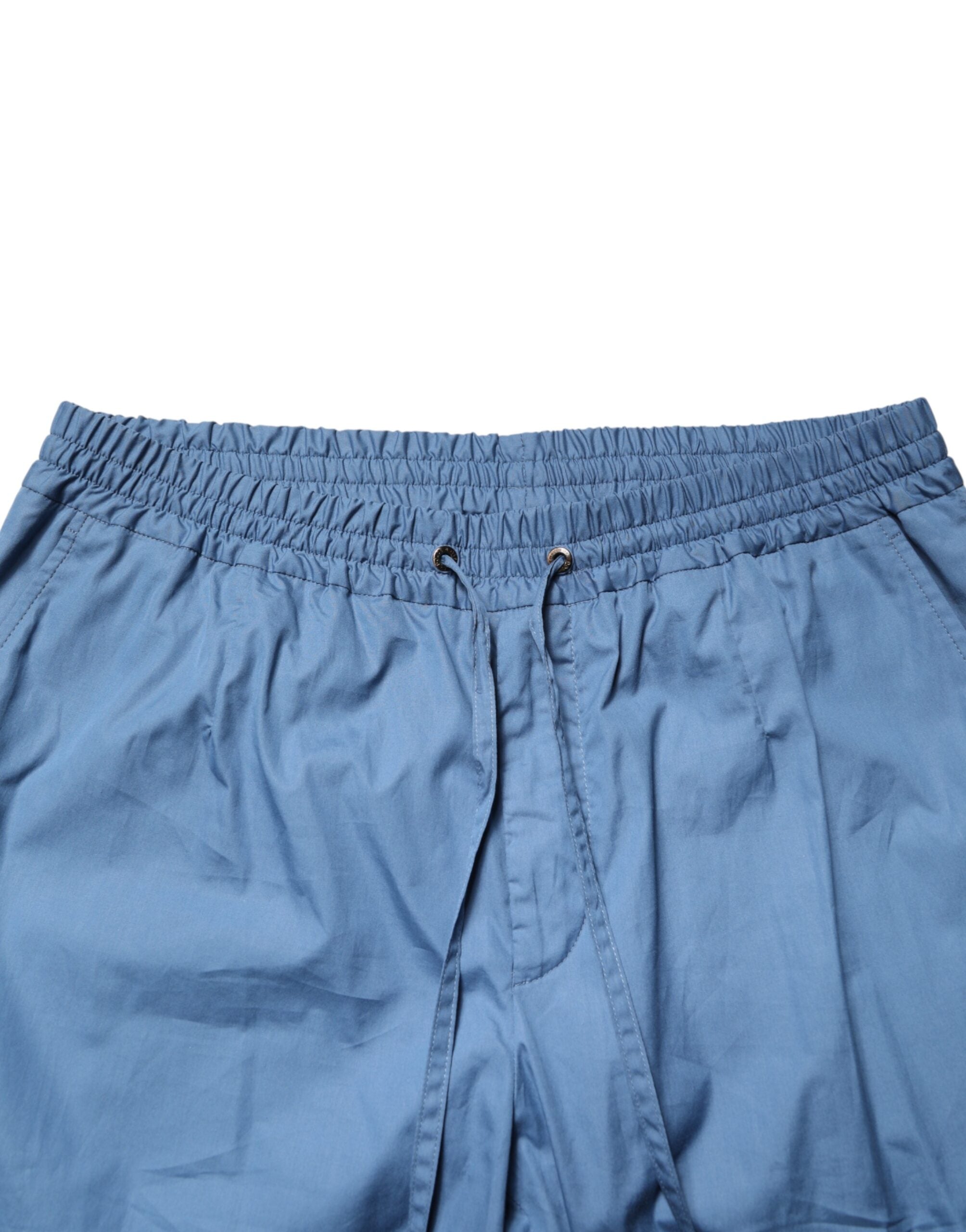 Blue Cotton Double Breasted 2 Piece Suit