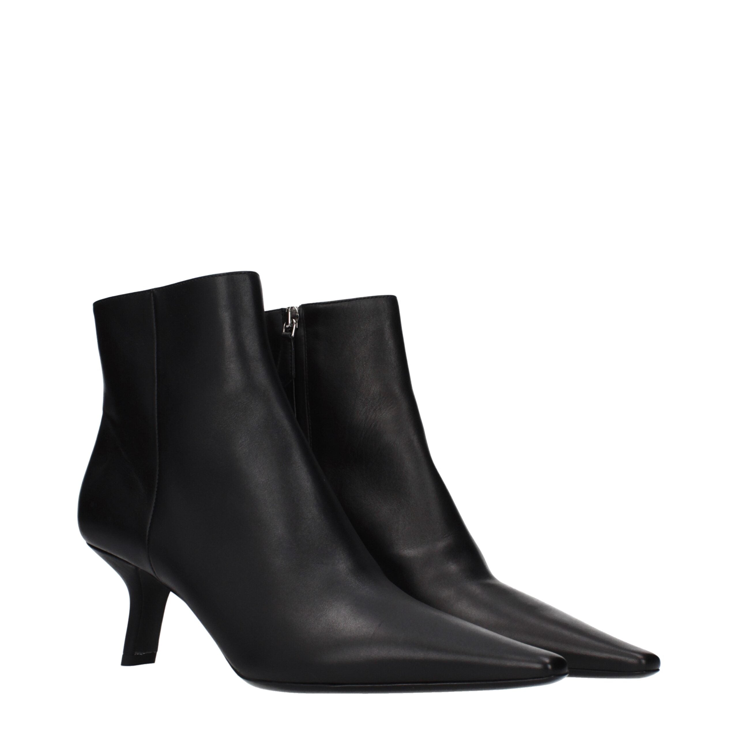 Black Leather Ankle Boots