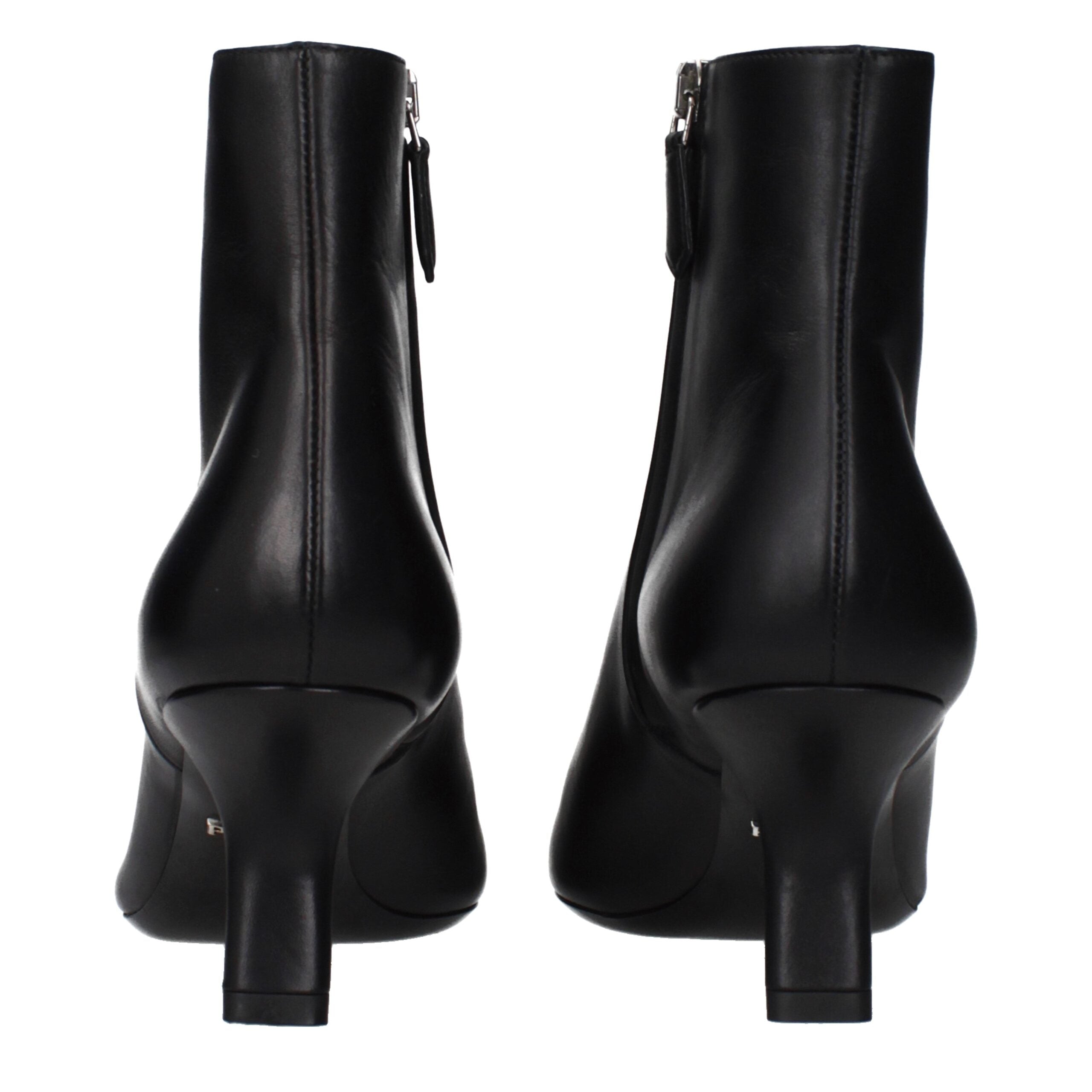 Black Leather Ankle Boots
