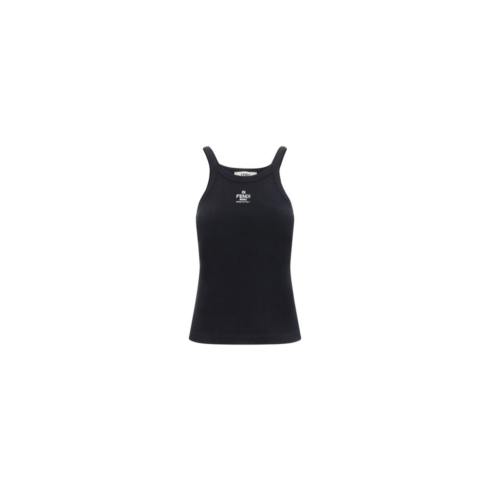Black Cotton Sleeveles T-Shirt