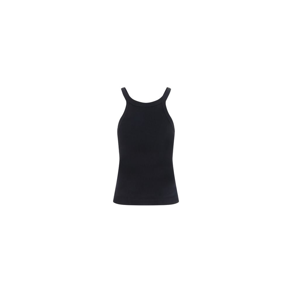 Black Cotton Sleeveles T-Shirt