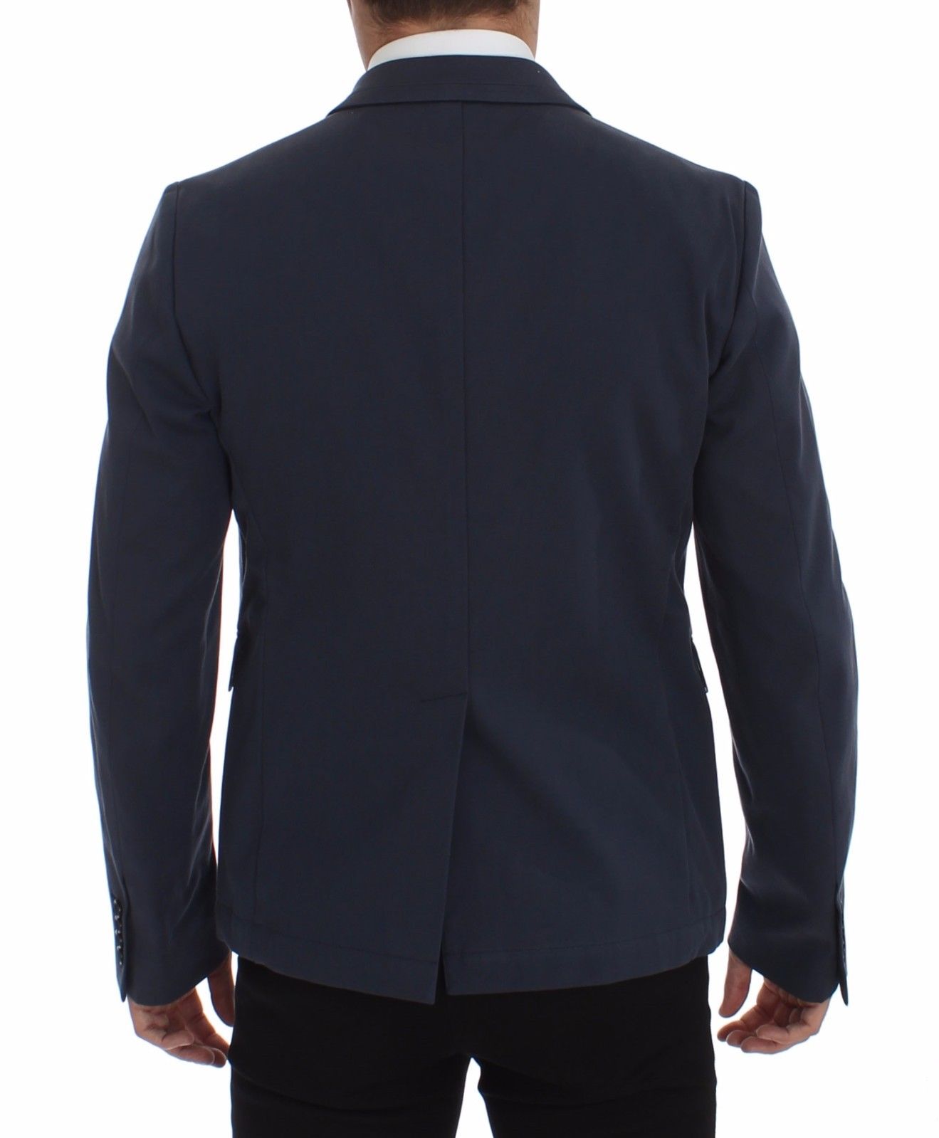Blauwe katoenen stretch casual blazer