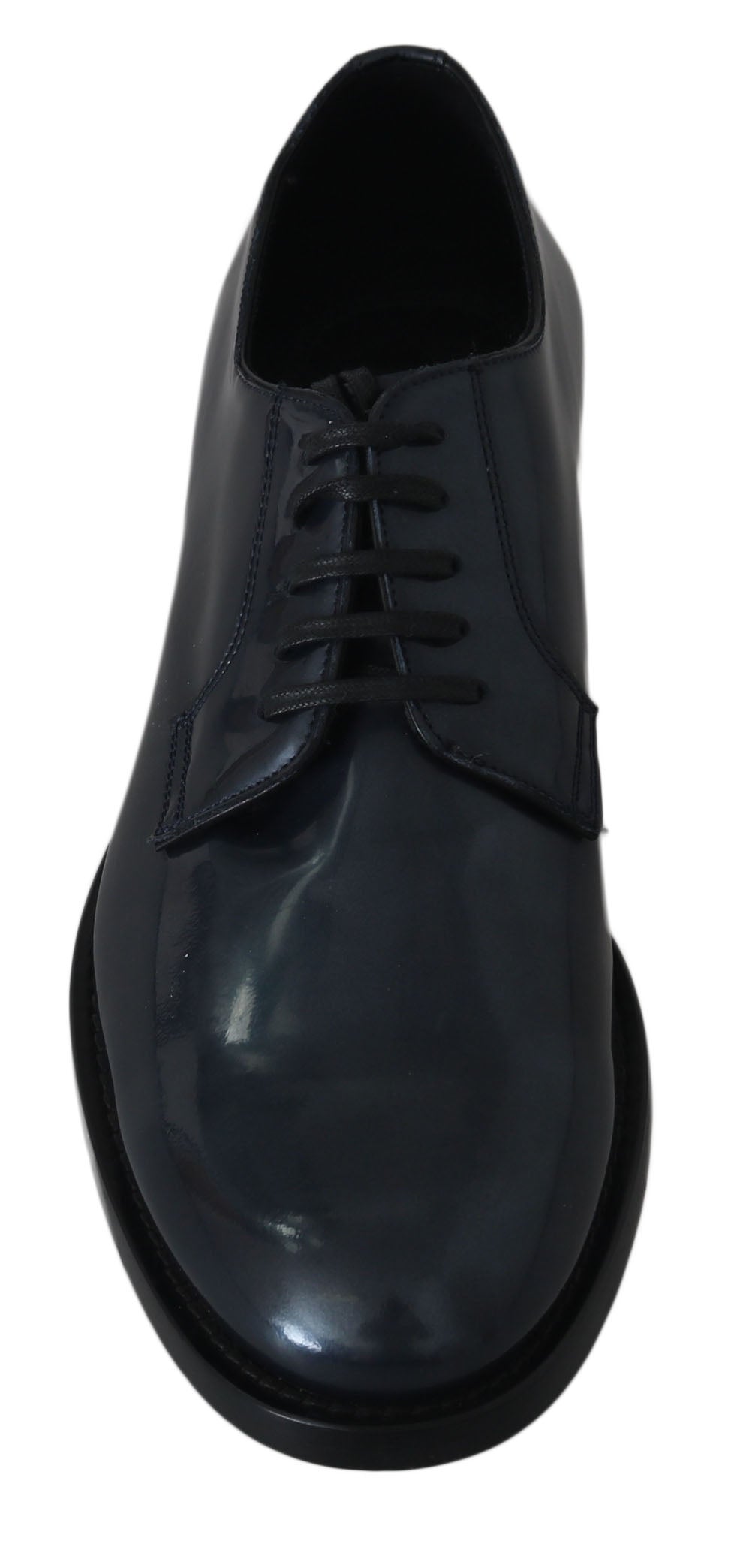 Blauwe leren derby-jurk formele schoenen