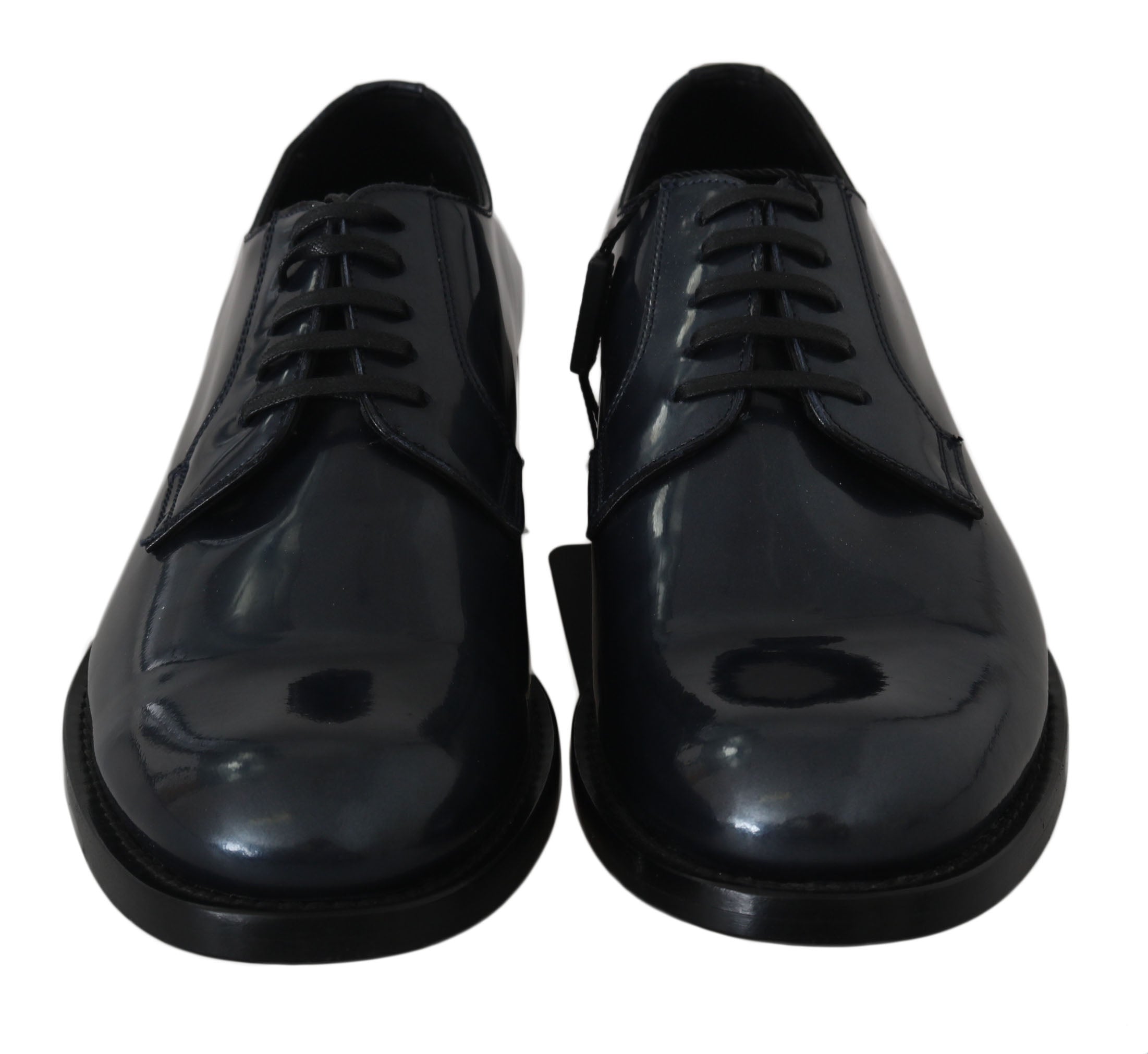Blauwe leren derby-jurk formele schoenen
