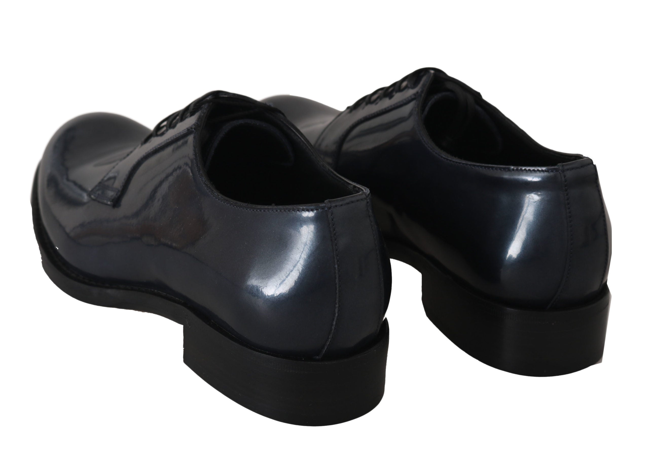 Blauwe leren derby-jurk formele schoenen