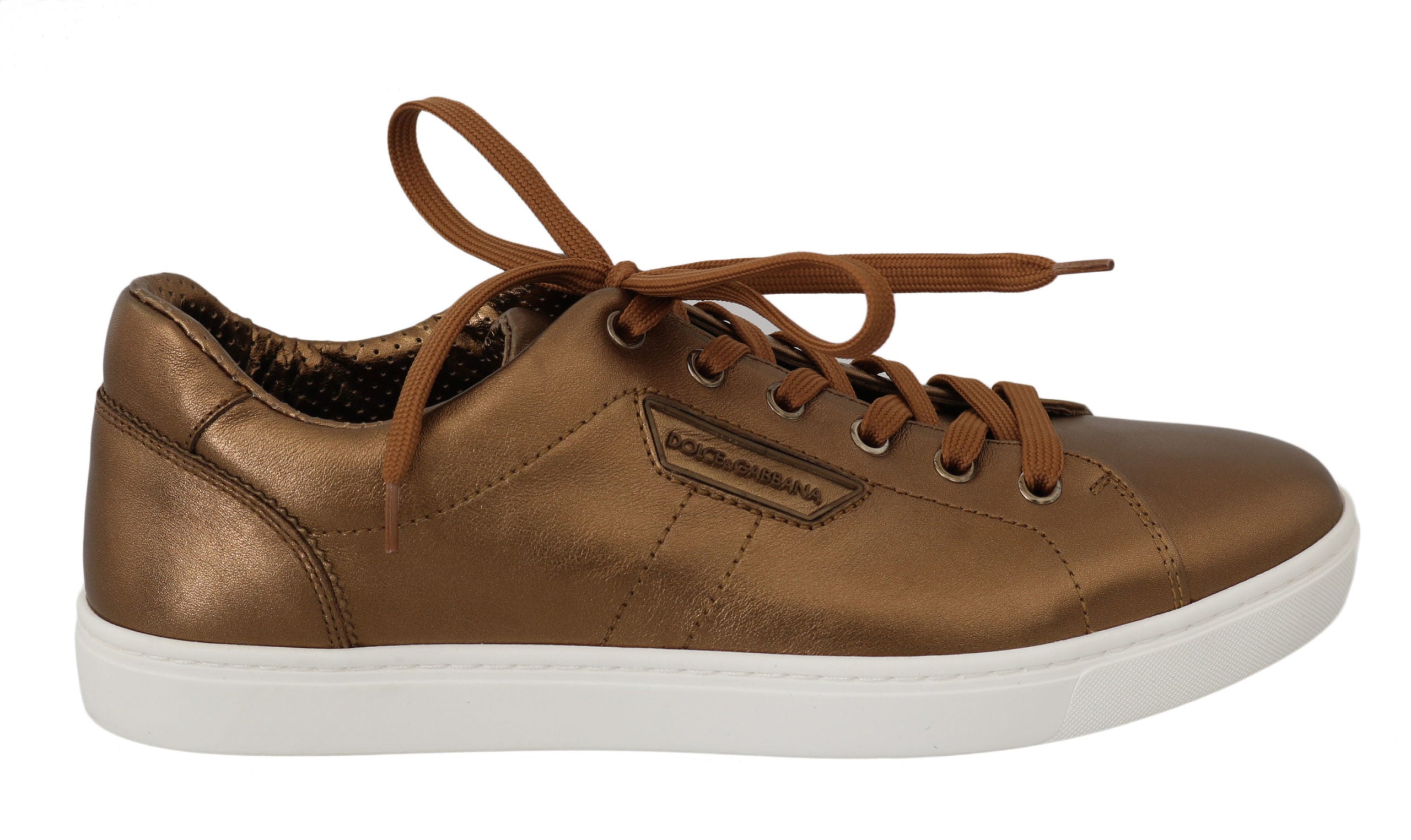 Gouden leren heren casual sneakers