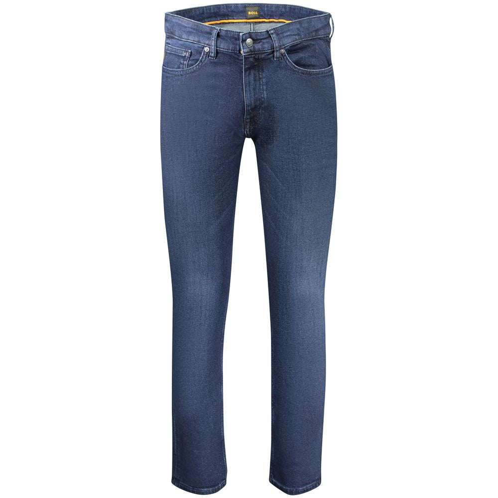 Blue Cotton Men's Slim-Fit Jeans