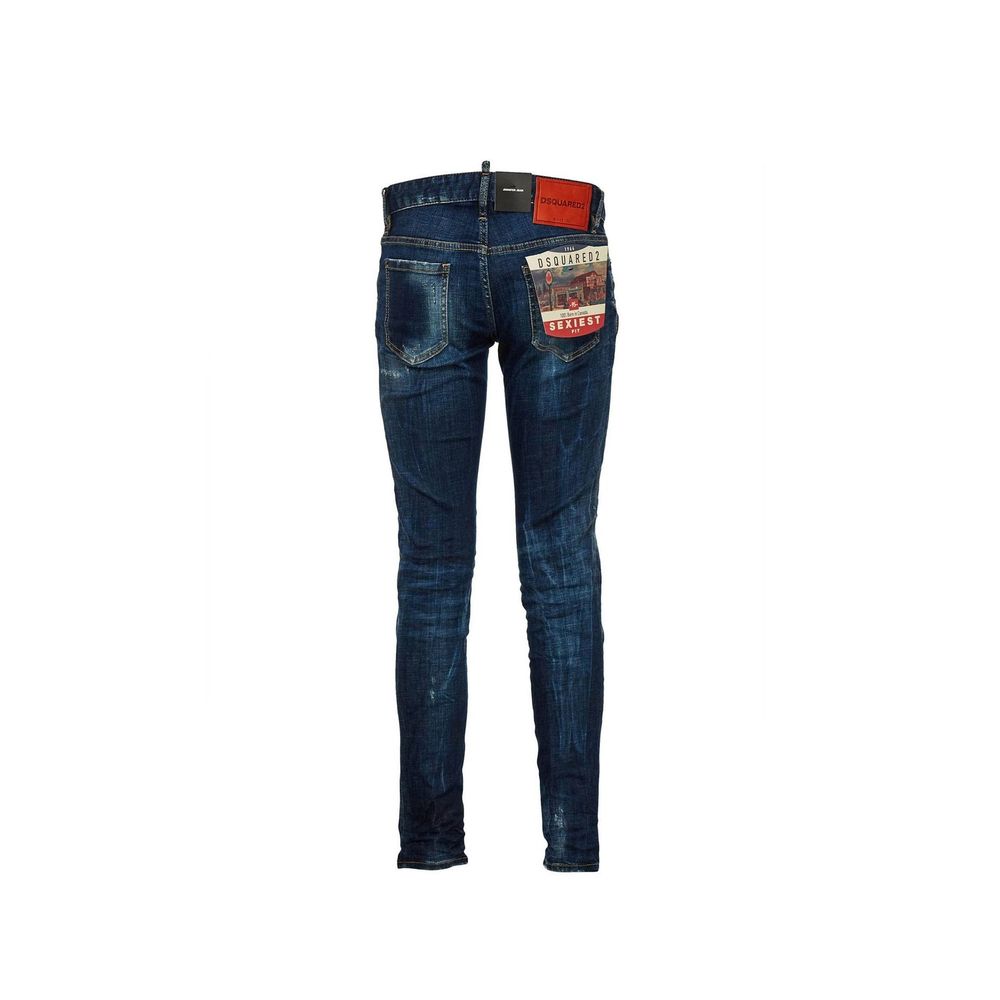 Blue Cotton Slim Fit Jeans
