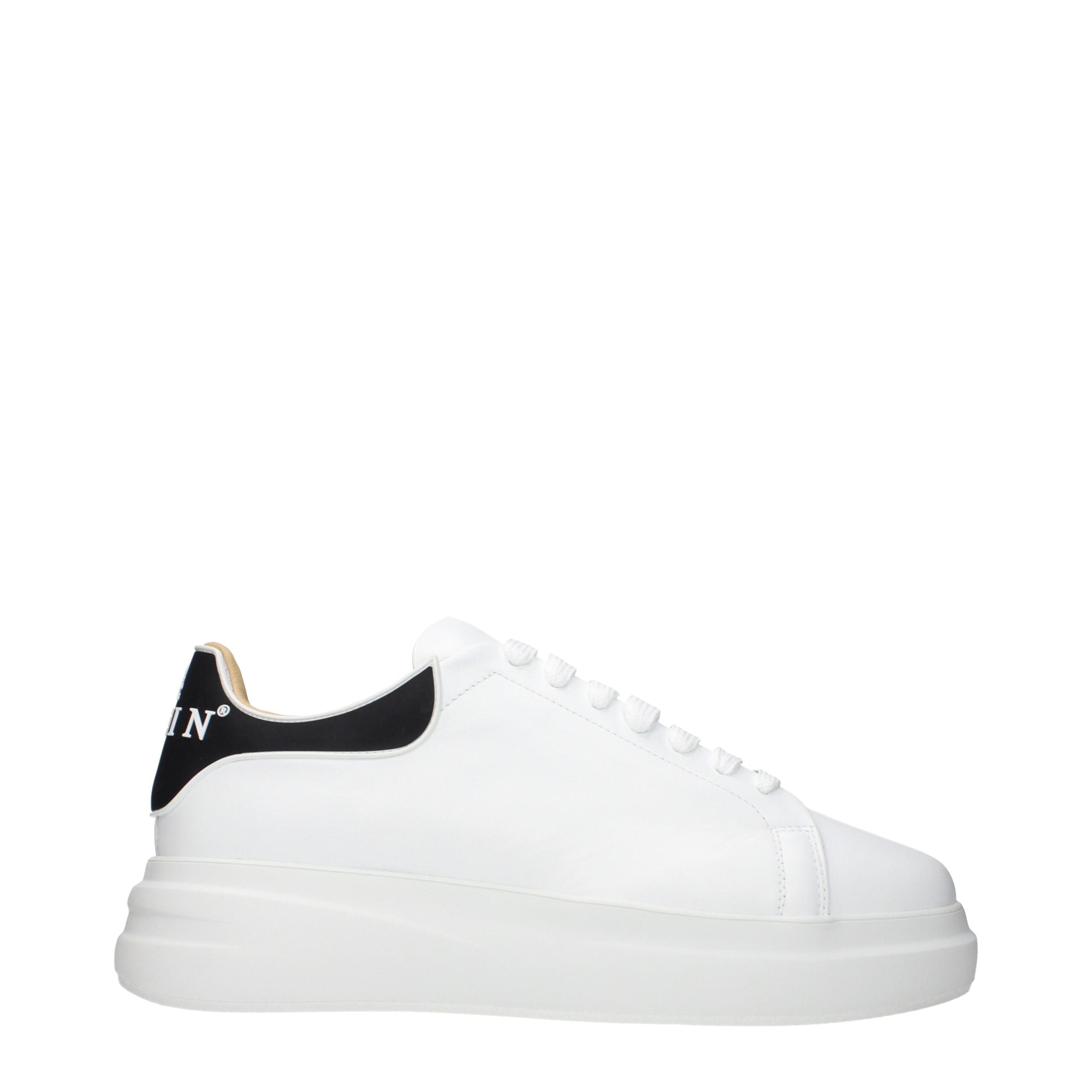 White Leather Low Top Sneakers