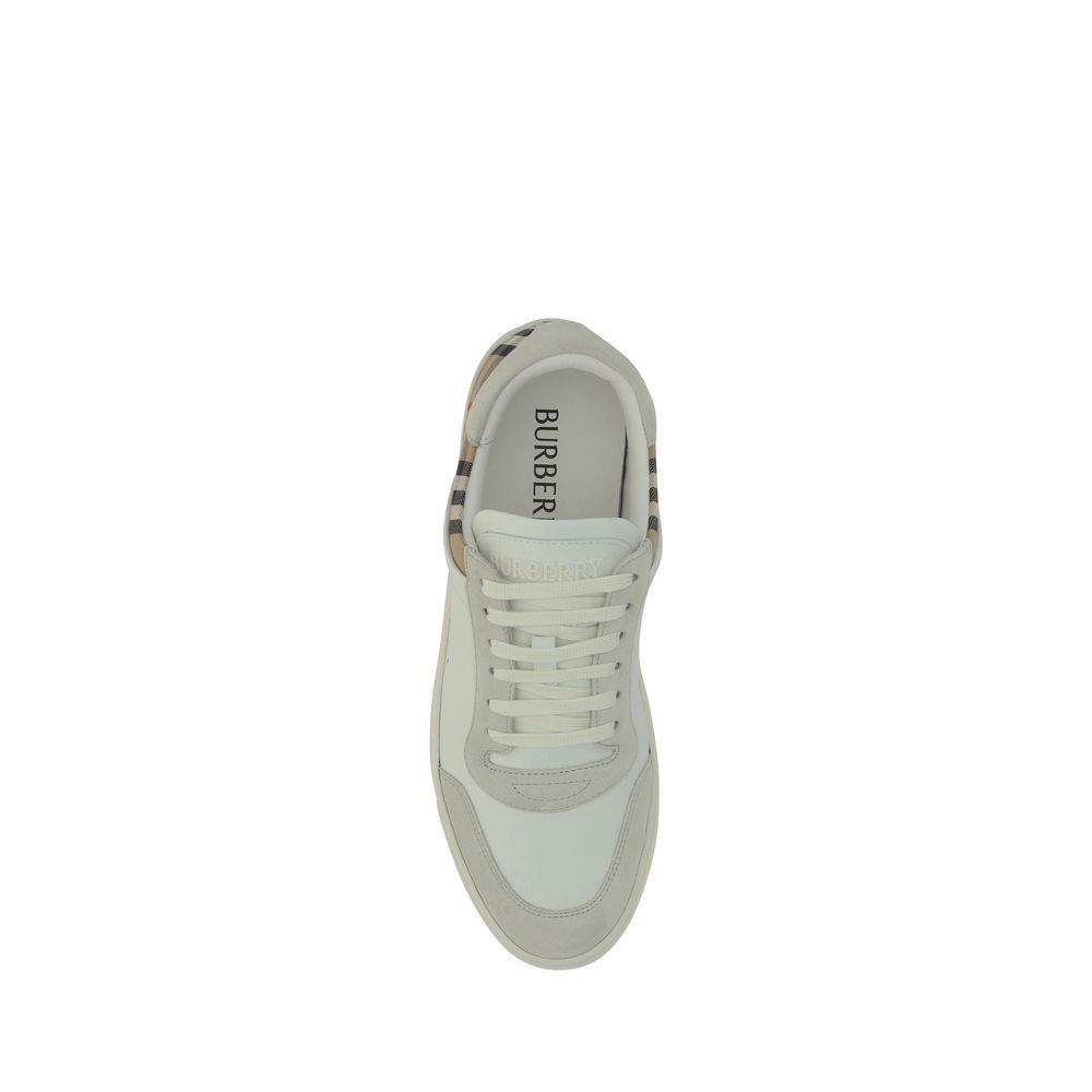White Calf Leather Bos Taurus Low Top Sneakers