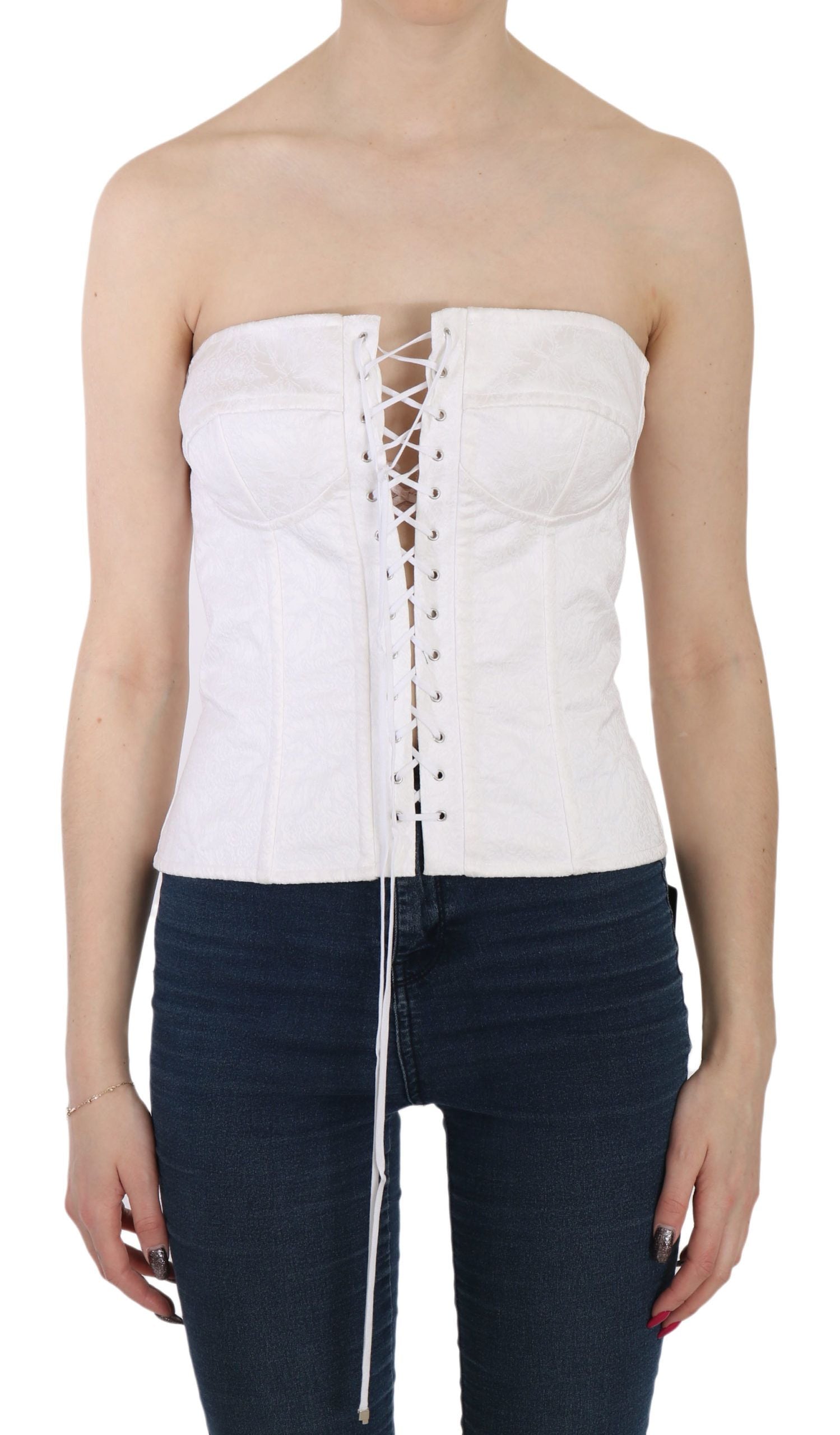 Wit PALERMO katoenen bustier topkorset