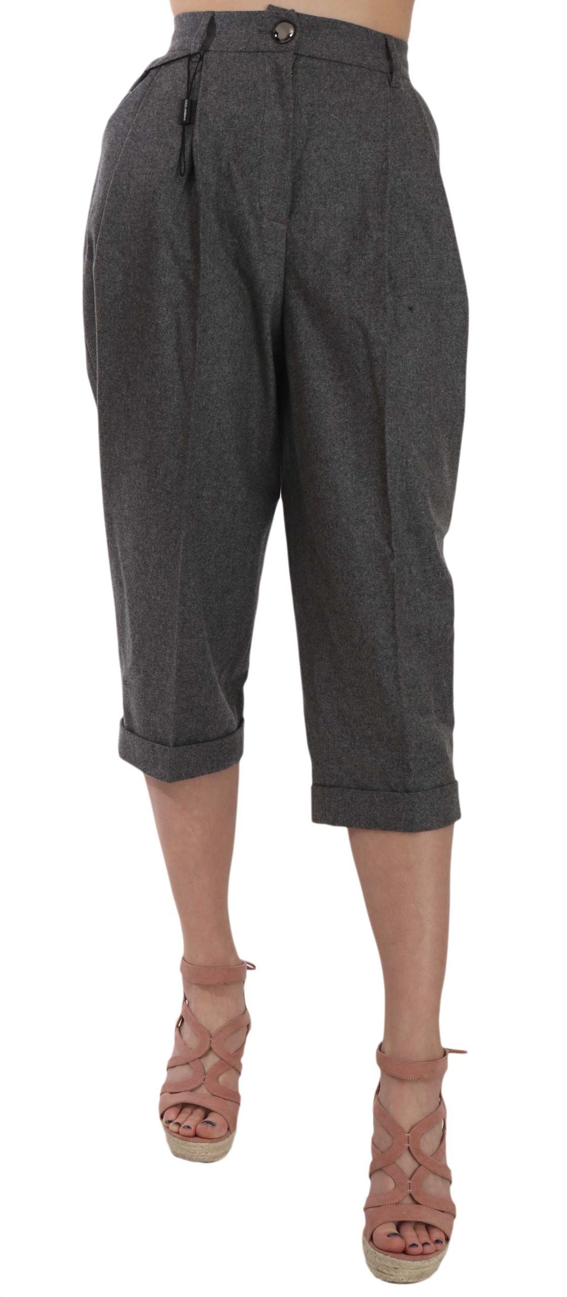 Wollen cropped broek geplooide broek