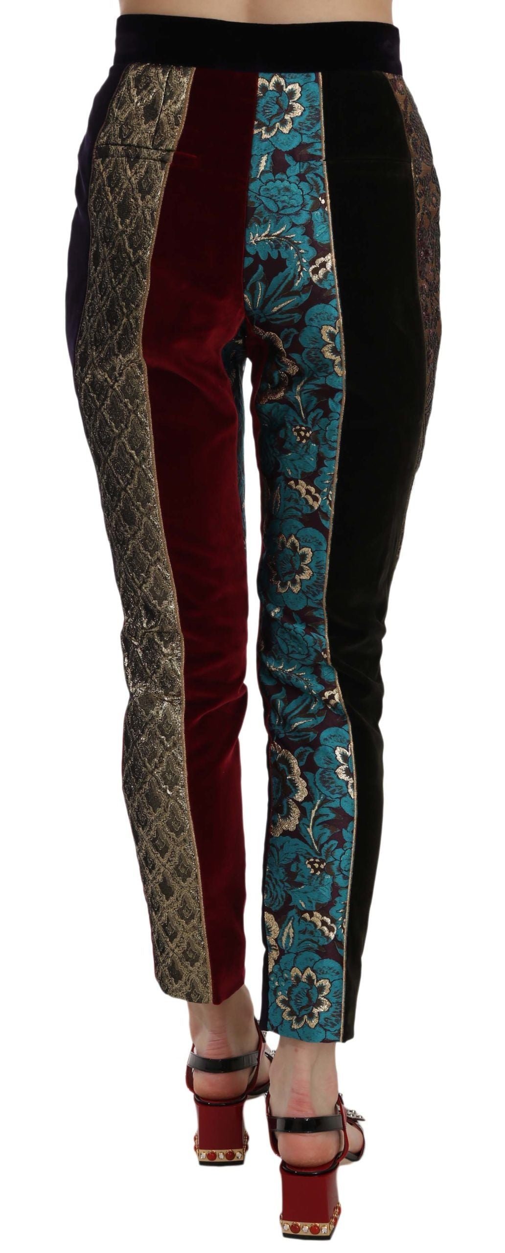 Multicolor Jacquard Cropped Tapered Broek